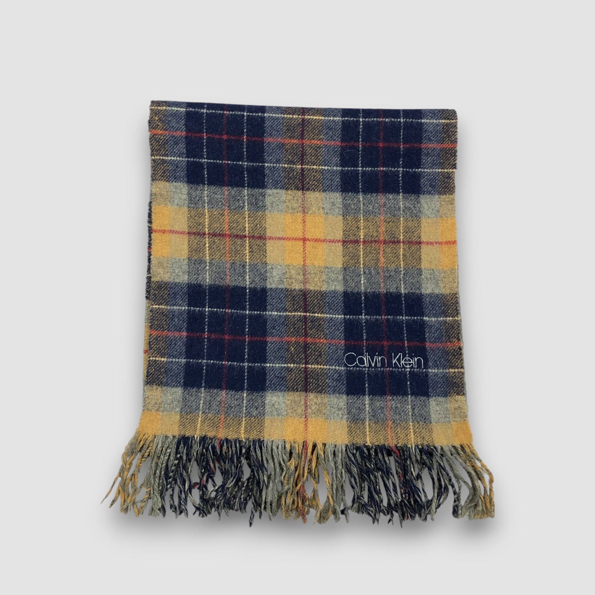 Calvin Klein Vintage Calvin Klein Scarf Muffler Wool Plaid Winter Scarves Size ONE SIZE - 2 Thumbnail