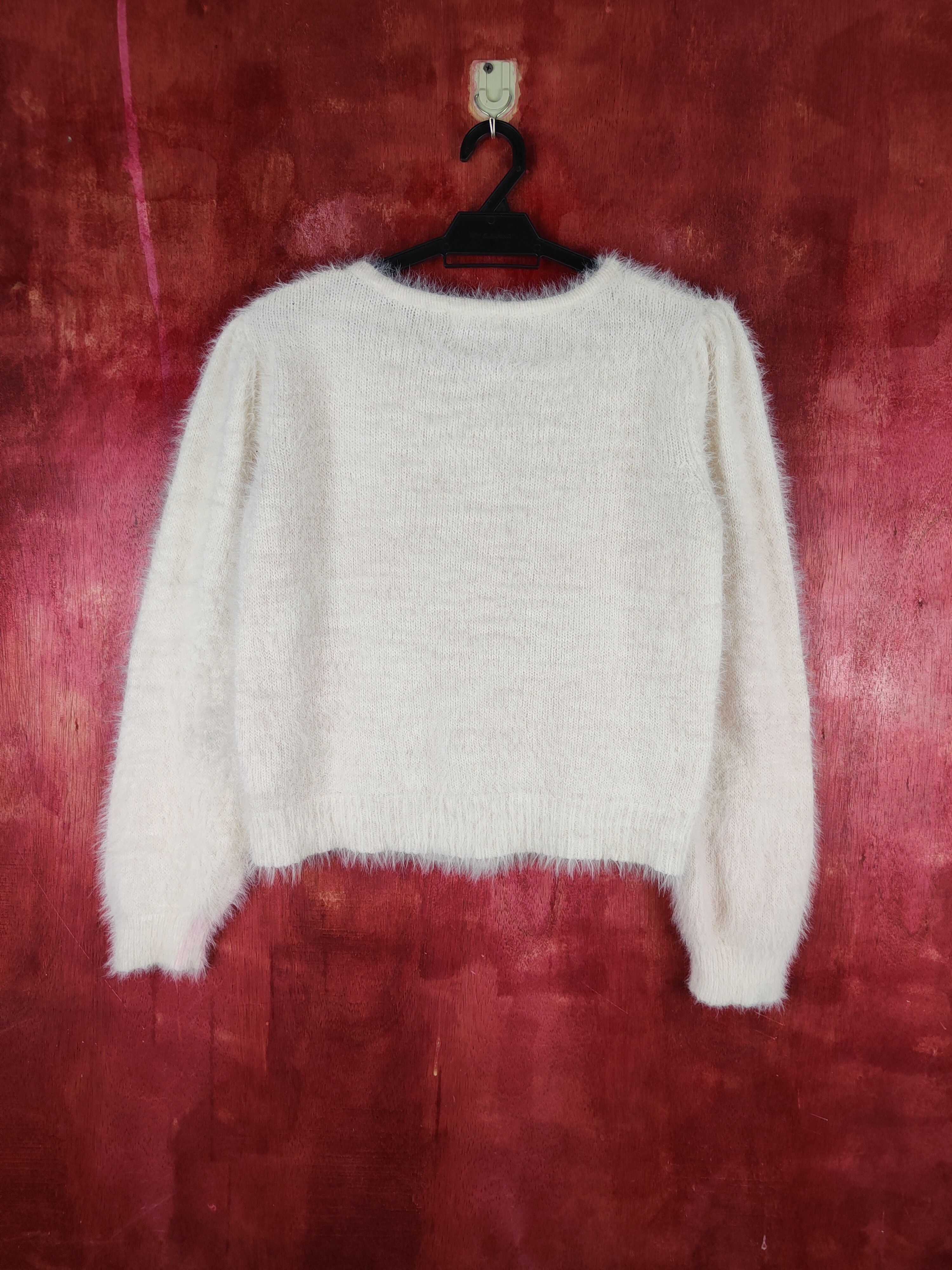Homespun Knitwear Jayro Motomachi Ivory Shag Shaggy Fur Mohair Knitwear #S2072 Size M / US 6-8 / IT 42-44 - 8 Thumbnail