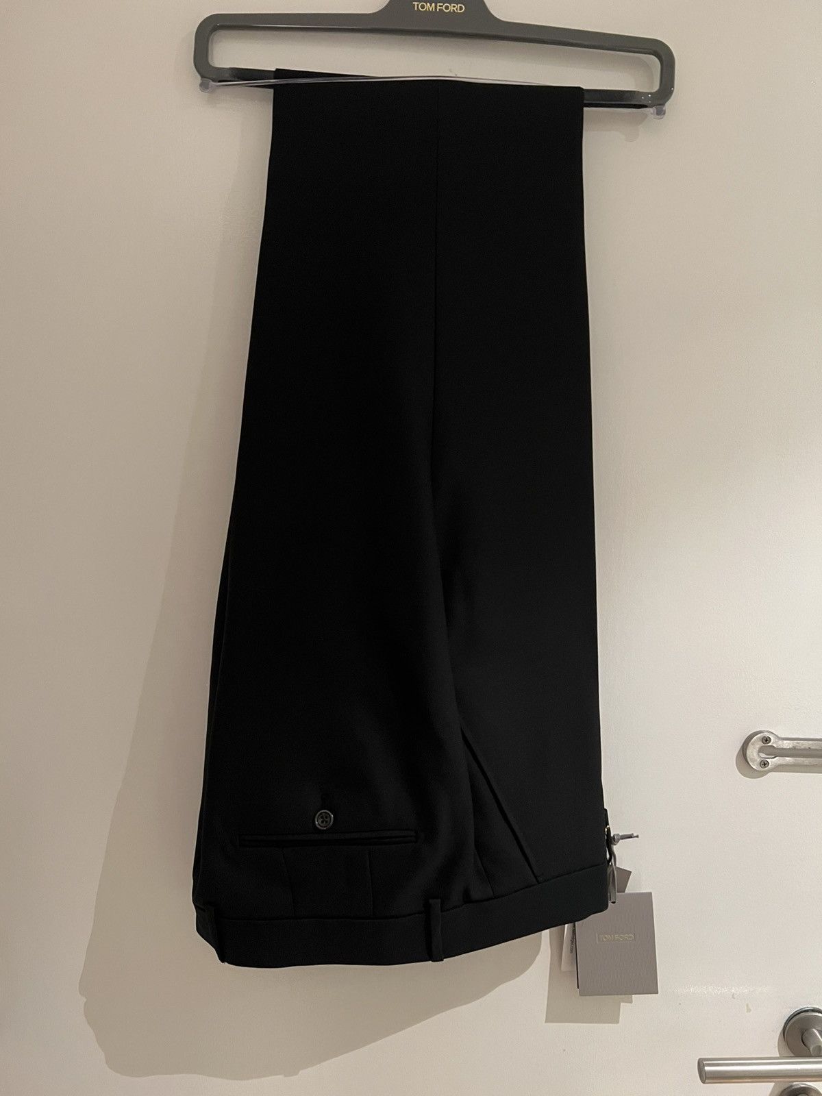 Tom Ford Classic Black Wool Silk Trousers Size 56
