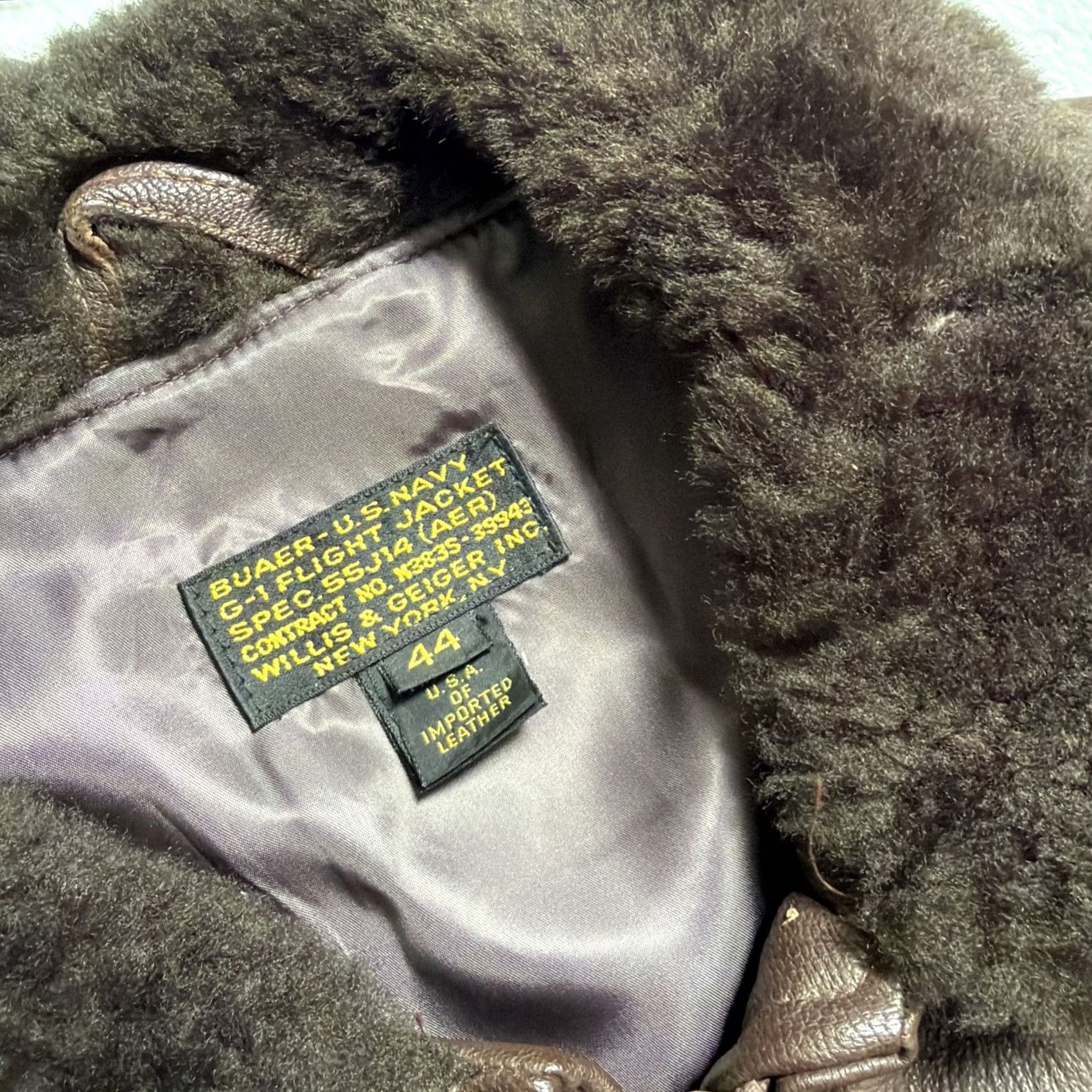 Vintage Vintage Willis & Geiger Goatskin Leather G-1 Flight Military Jacket Made USA 44 - Regular Size US S / EU 44-46 / 1 - 5 Thumbnail