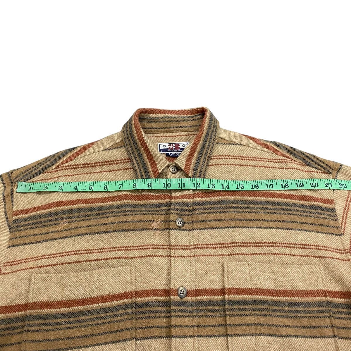 Designer × Nigel Cabourn × Vintage Vintage 90s Nigel Cabourn Wool Stripe Button Shirt L Size Size US L / EU 52-54 / 3 - 24 Thumbnail