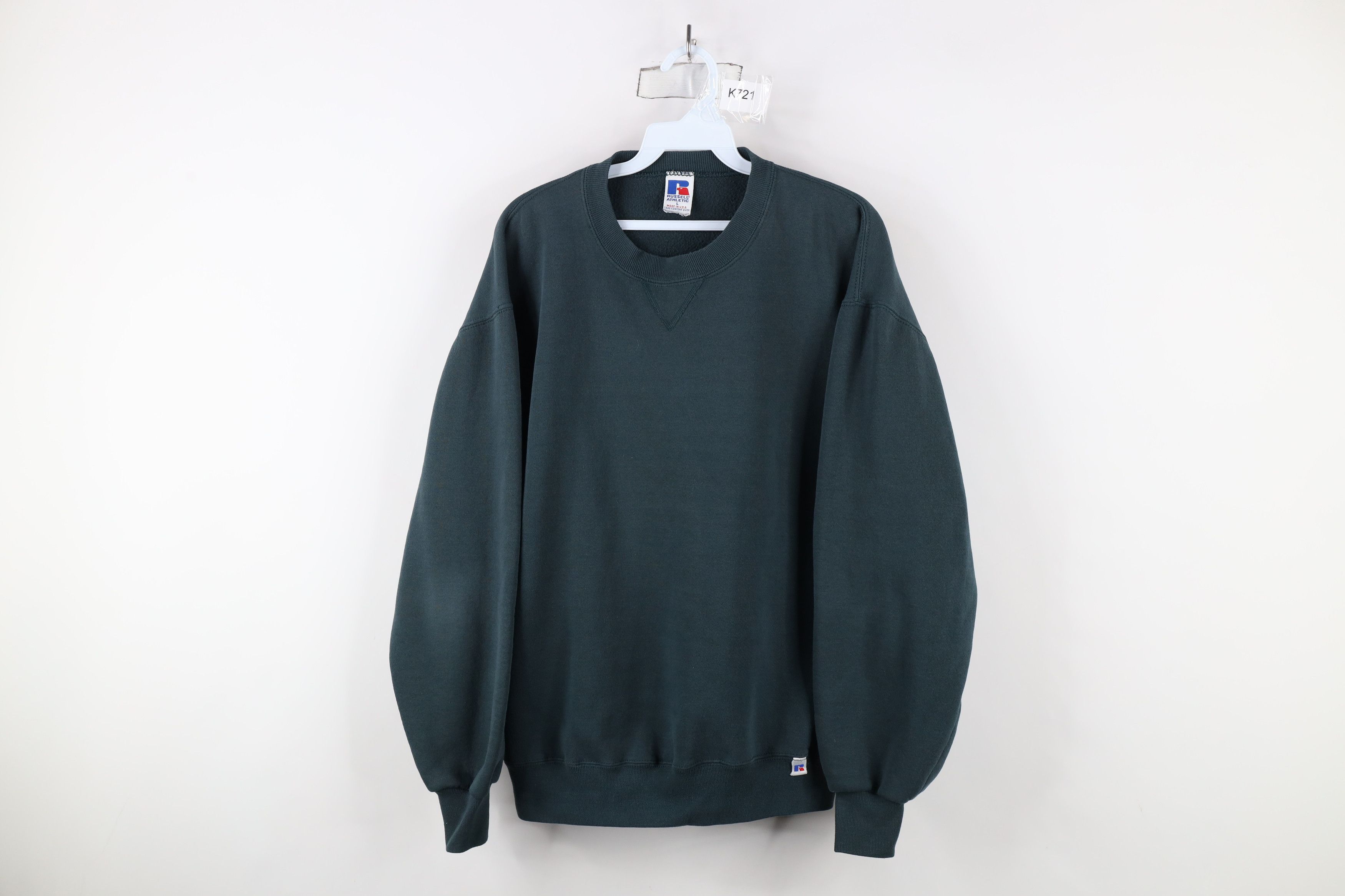 Russell Athletic × Vintage Vintage 90s Russell Athletic Crewneck Sweatshirt Green USA Size US L / EU 52-54 / 3 - 1 Thumbnail