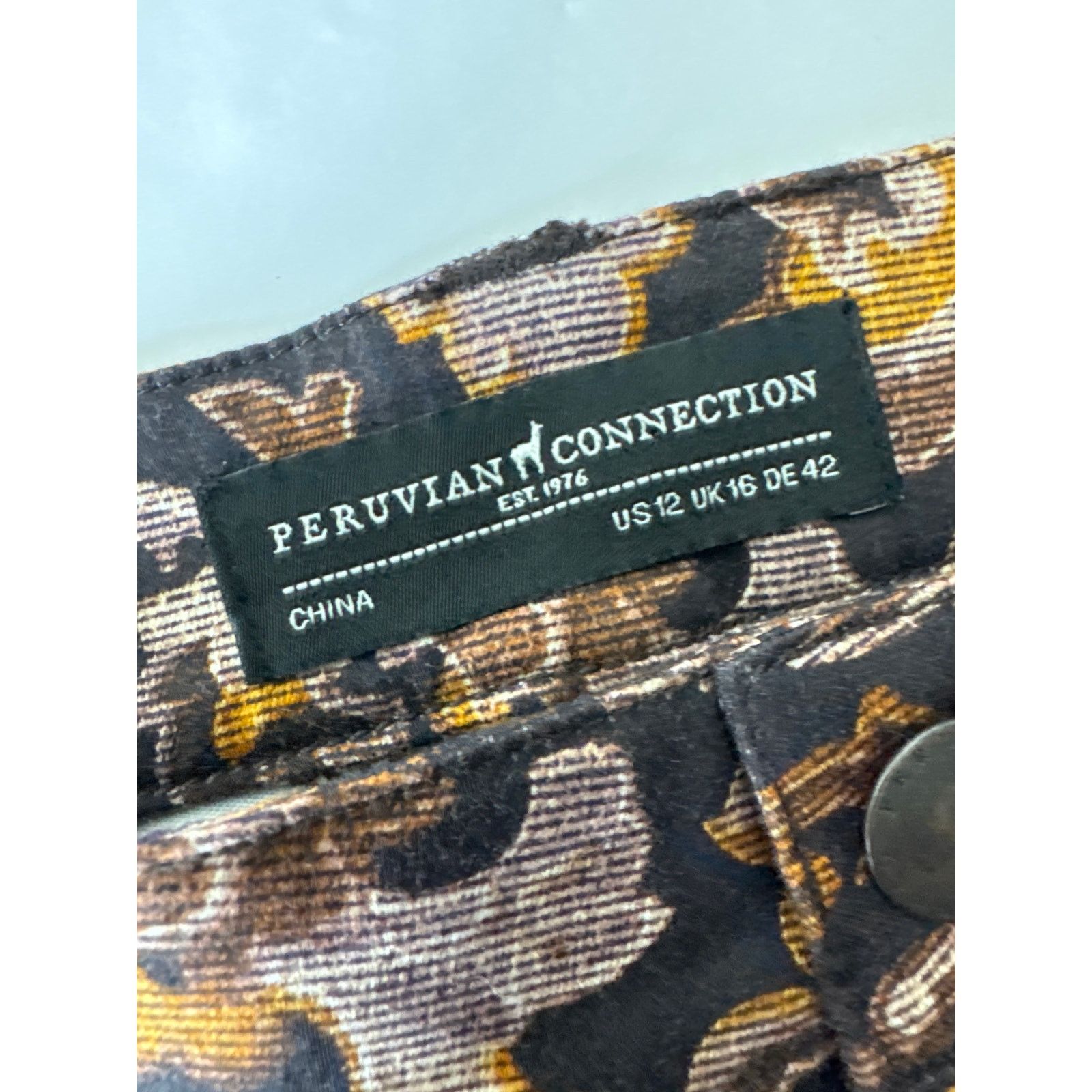 Other PERUVIAN CONNECTION Lotus Blossom Ankle Pants Espresso Size 34" / US 12 / IT 48 - 6 Thumbnail