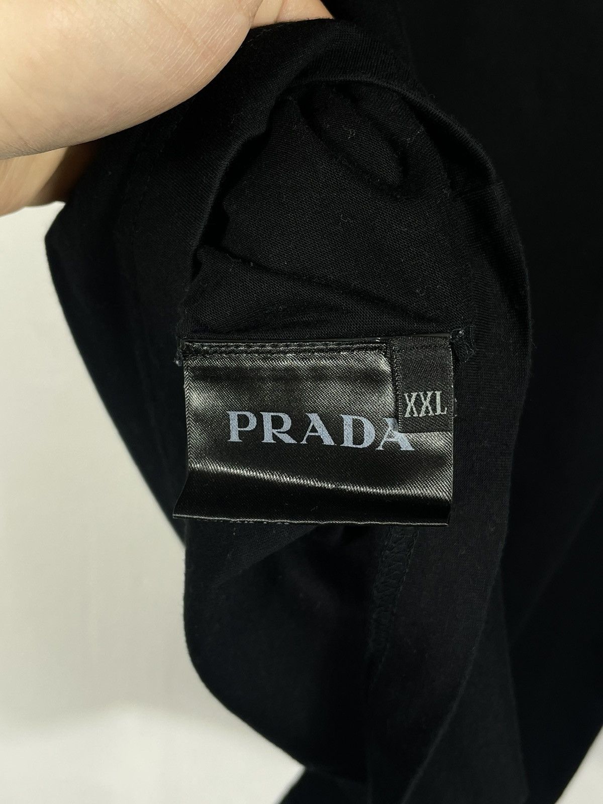 Designer × Prada Prada Black Basic Small Logo T-shirt Tee Short Sleeve Size US XXL / EU 58 / 5 - 8 Thumbnail
