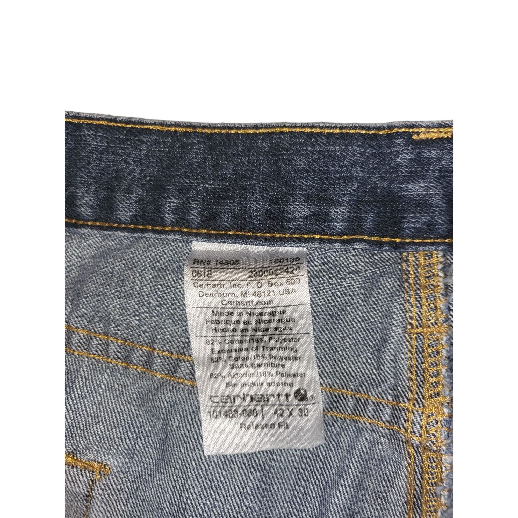 Carhartt Wip Carhartt Jeans Men Sz 42 X 30 Blue Denim Relaxed Fit 101483- Size US 42 / EU 58 - 6 Thumbnail