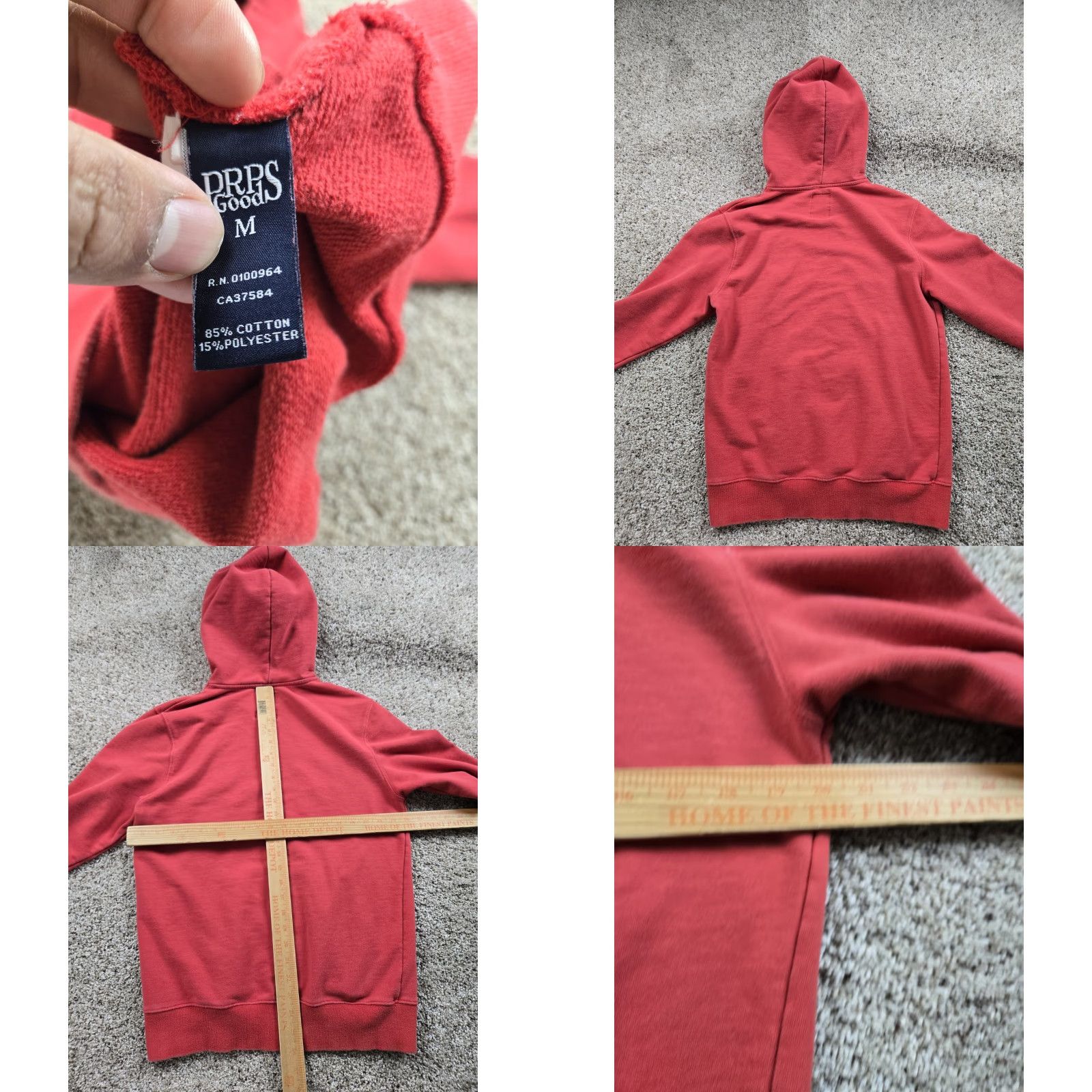Prps PRPS Hoodie Mens M Red Pullover Hoodie Long Sleeve Graphic Print Logo Pockets Hooded Crew Neck Size US M / EU 48-50 / 2 - 8 Thumbnail