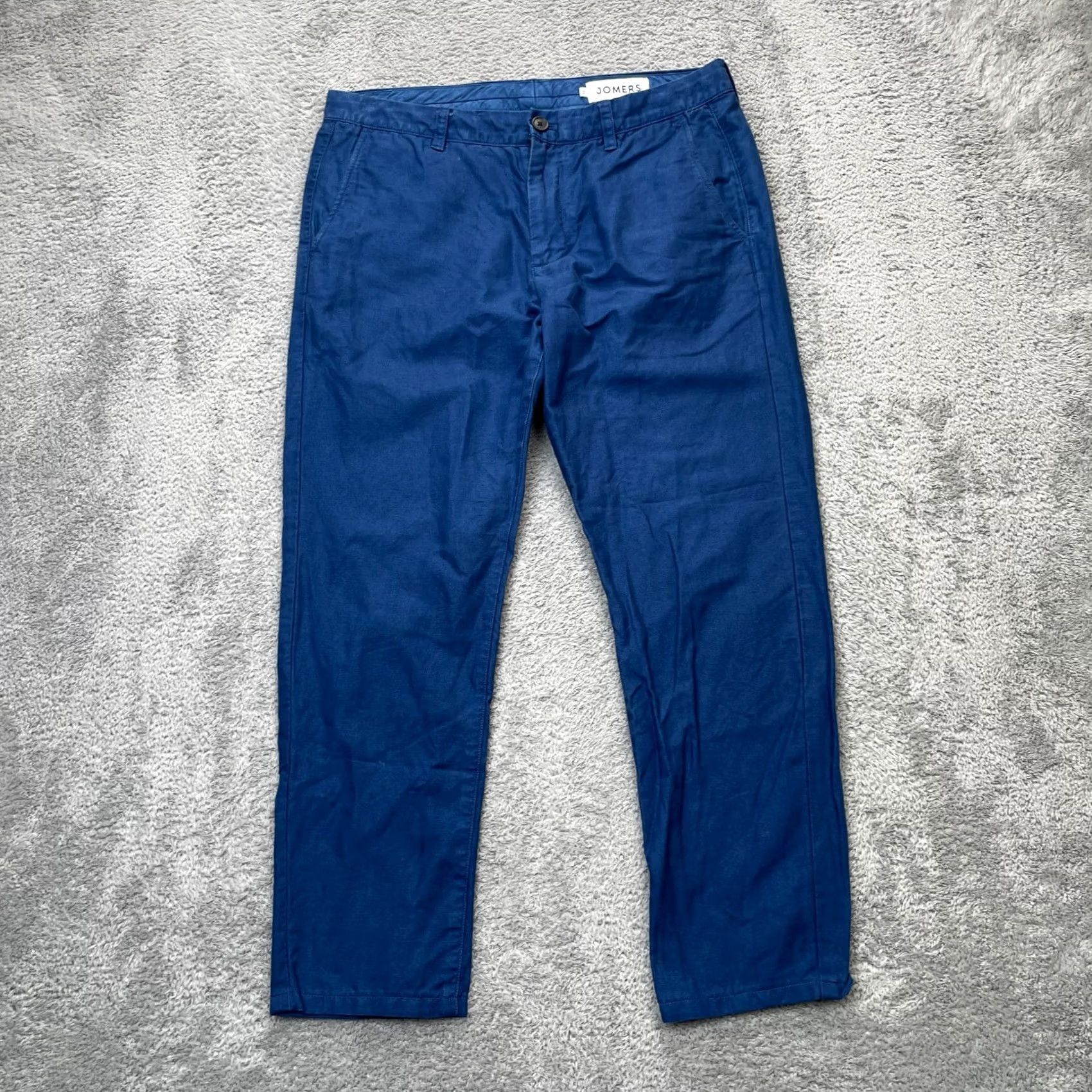 Vintage Jomers Pants Mens 33 Blue Chino Cotton Straight Leg Golf Tennis Resort Wear Size US 33 - 2 Thumbnail