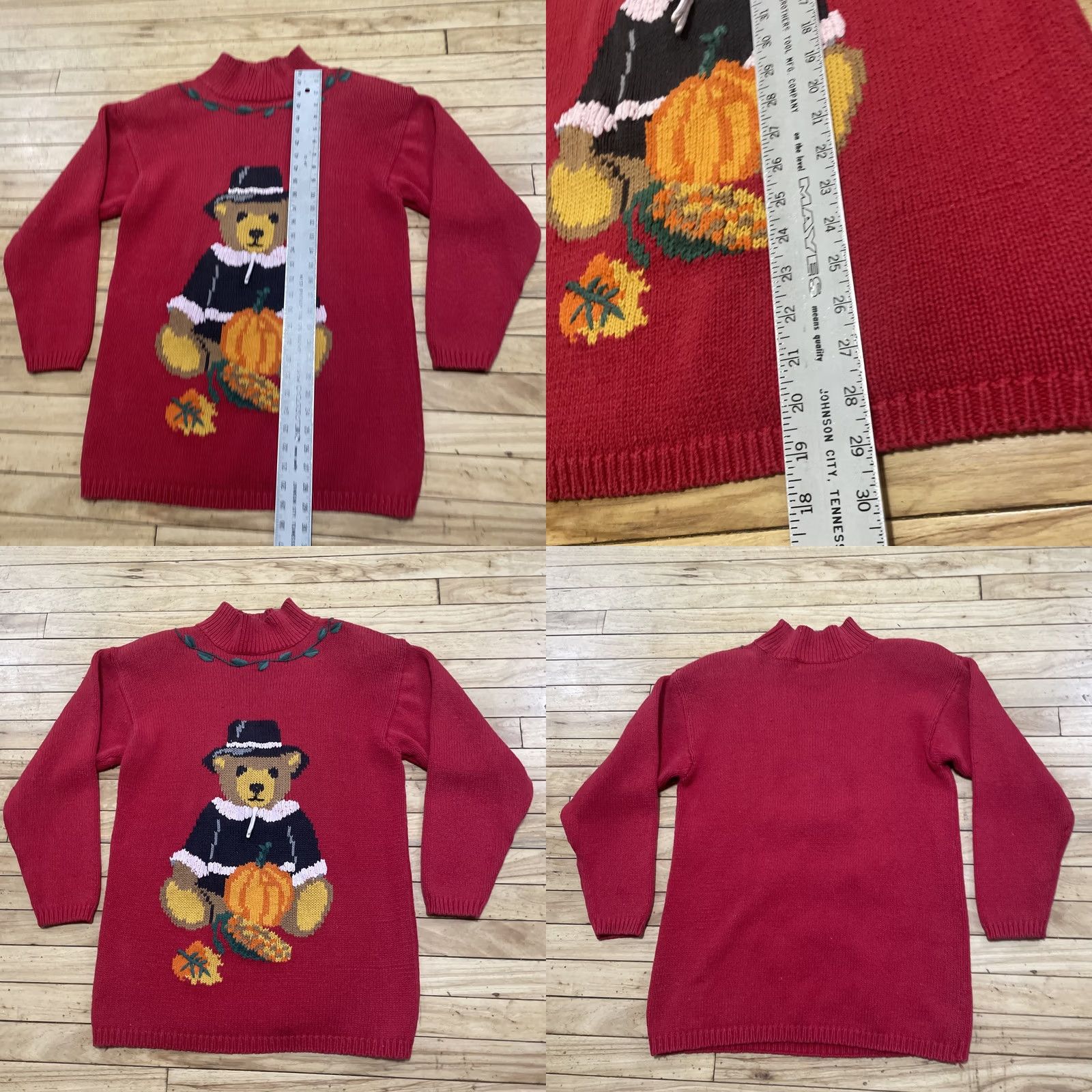 Vintage VINTAGE The Eagle's Eye Halloween Teddy Big Bear Pumpkin Sweater Women L Pullover Red Black Orange 90s Halloween Decor Ladies L Size L / US 10 / IT 46 - 9 Thumbnail
