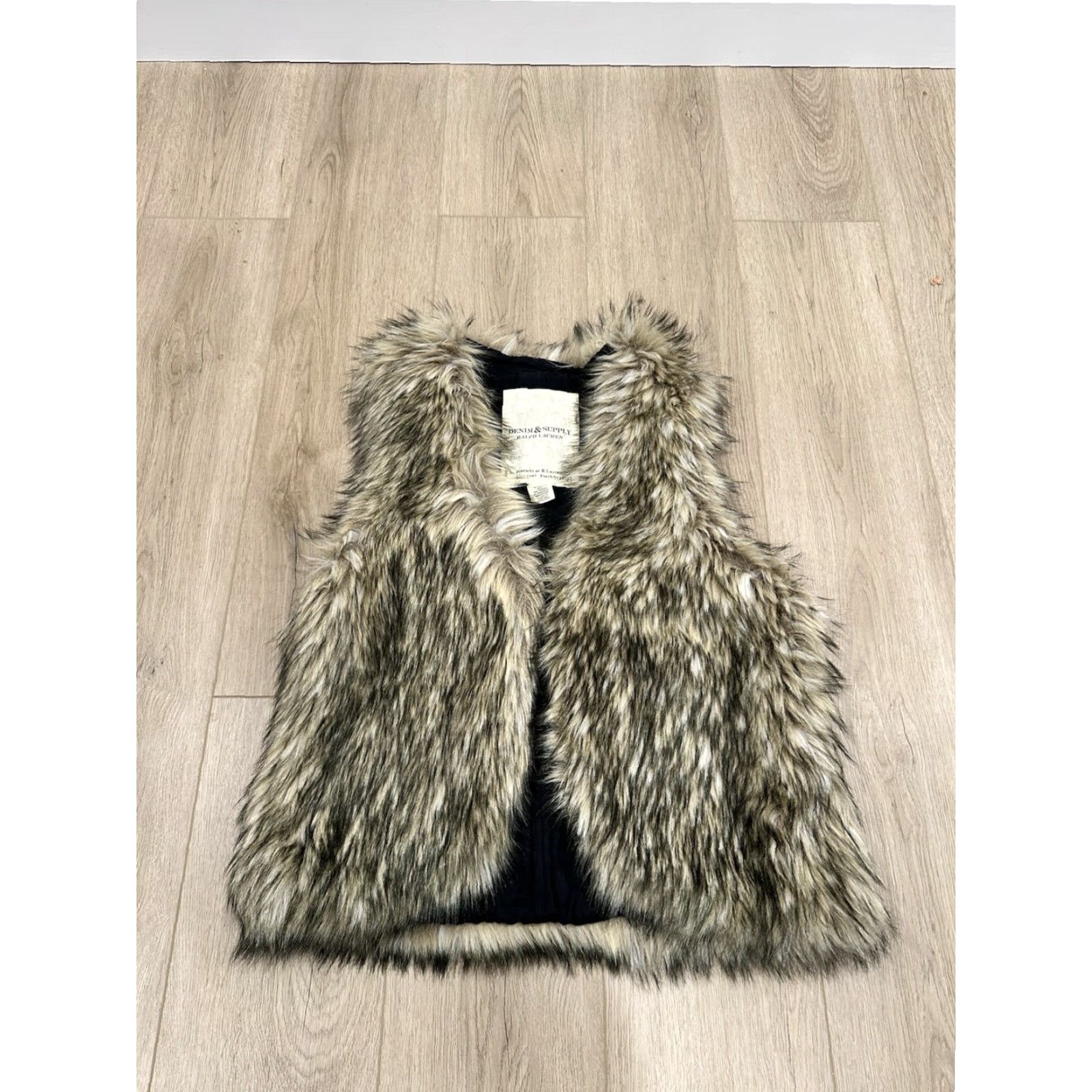 Ralph Lauren Denim & Supply by Ralph Lauren Faux Fur Vest Open Front Lined Large Brown Womens Vest 18184 Size L / US 10 / IT 46 - 2 Thumbnail