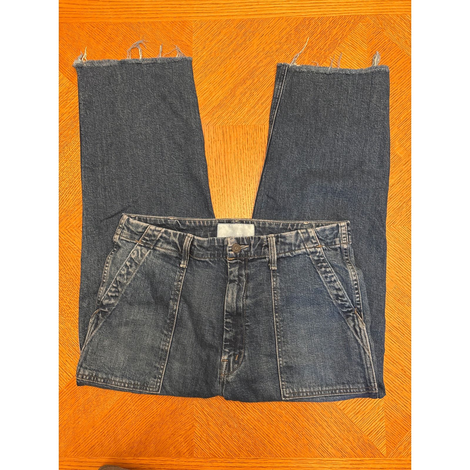MOTHER Mother Superior Patch Pocket Zip Private Ankle Fray Jeans 30 Size 30" / US 8 / IT 44 - 2 Thumbnail