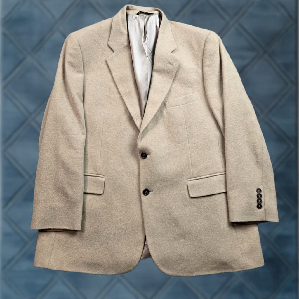 Brooks Brothers VINTAGE Brooks Brothers Blazer Mens 46R Brown Camel Hair 2 Button Jacket Single-Breasted Notch Lapel Size 46R - 1 Thumbnail
