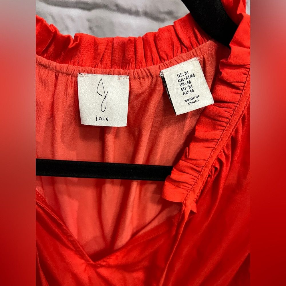 Joie Joie Silky Summer Orange Ruffle Tiered Ruched Coquette Mini Size M / US 6-8 / IT 42-44 - 4 Thumbnail