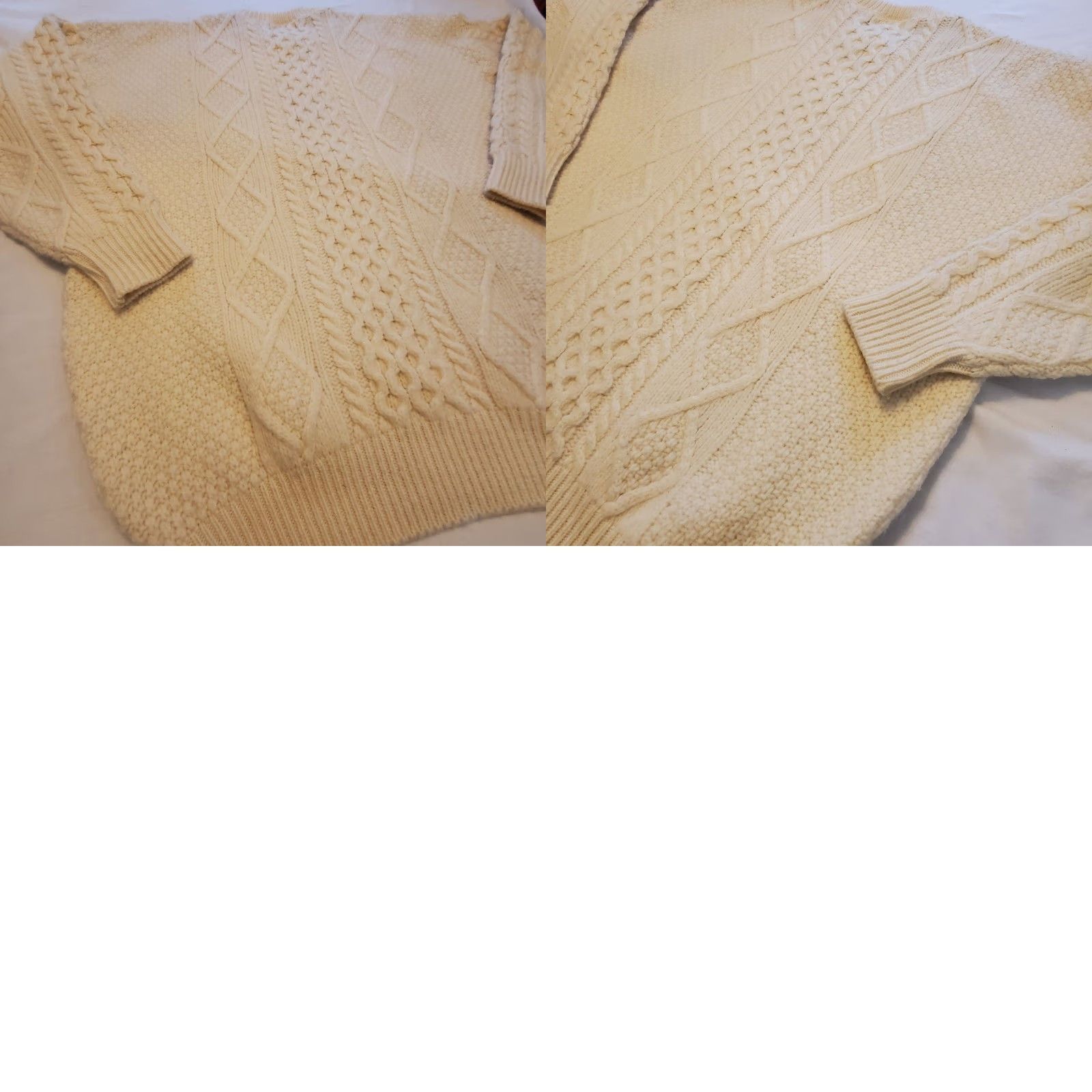 Vintage VINTAGE LL Bean Sweater Mens XL Long Crew Neck Wool Cable Knit Fisherman 90s 80s USA Hand Wash Only Size US XL / EU 56 / 4 - 8 Thumbnail