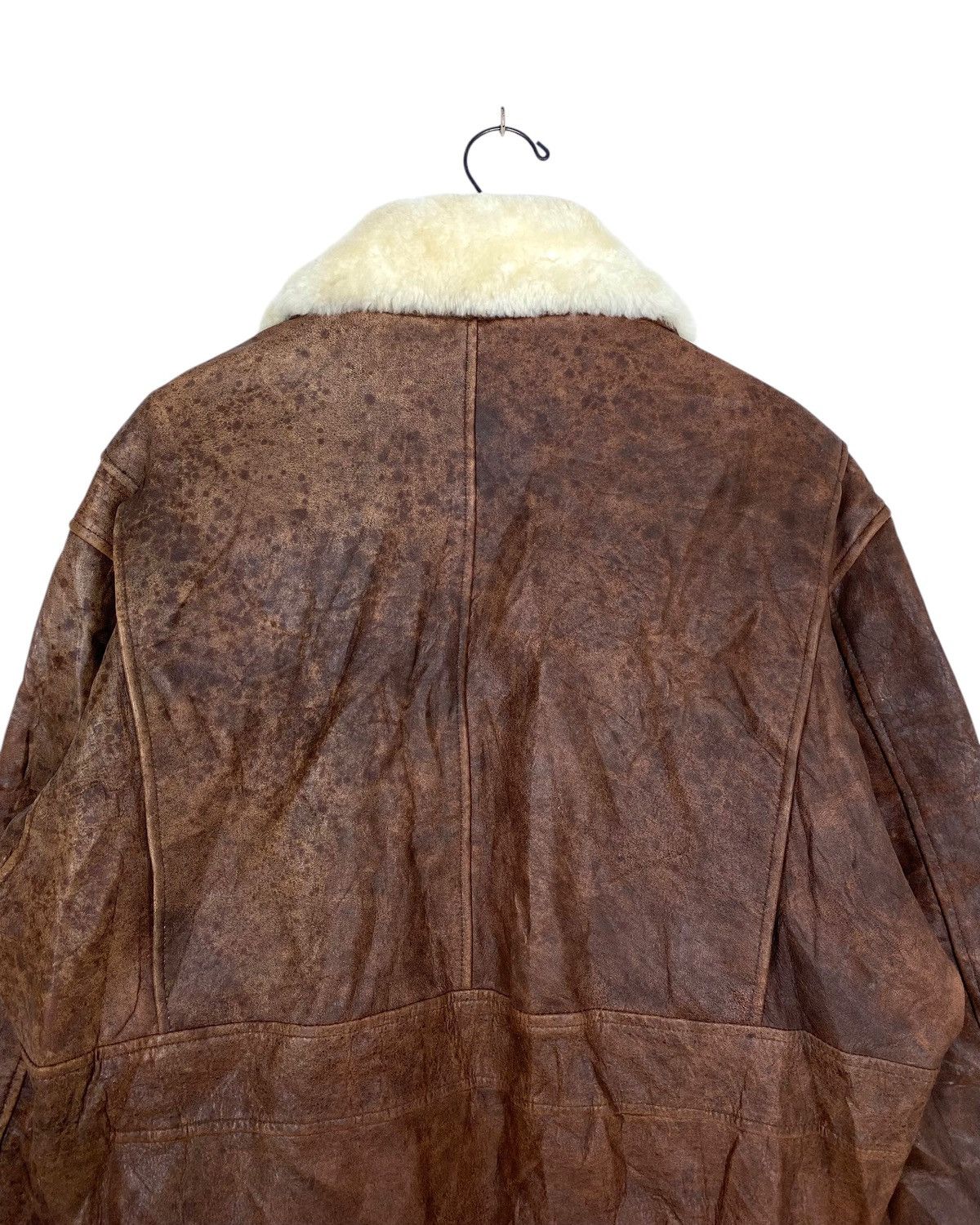 Vintage Rare‼️ Vintage Stylish Leather Flight Jacket Sherpa Collar Size US L / EU 52-54 / 3 - 6 Thumbnail