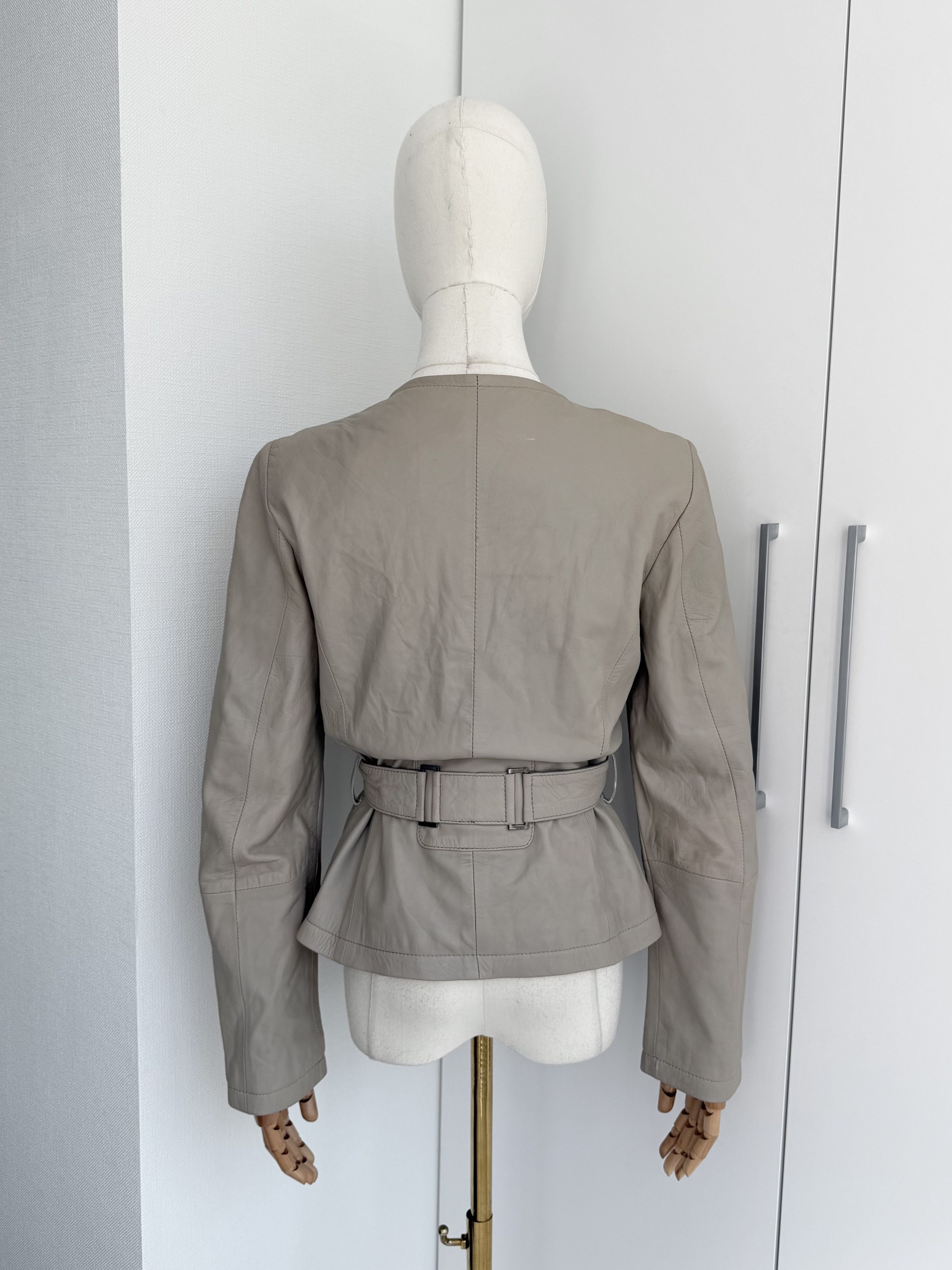 Genuine Leather Vintage Leather Jacket Women Belted Fitted Zip Minimalist Size S / US 4 / IT 40 - 4 Thumbnail