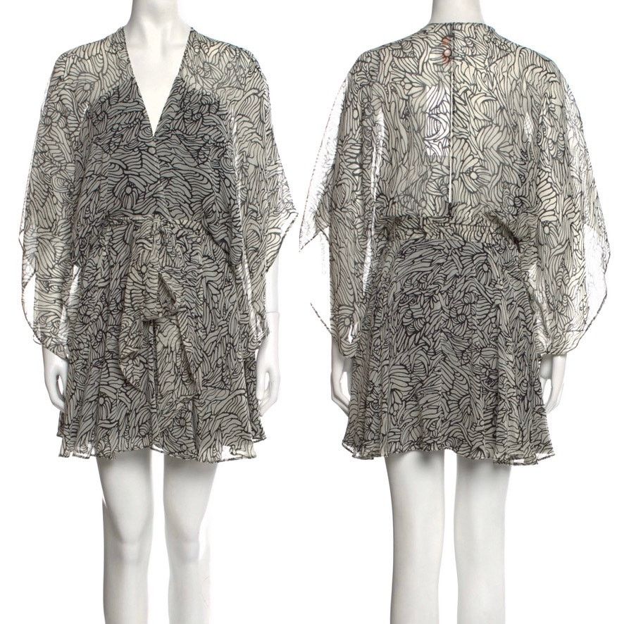 Mara Hoffman Mara Hoffman Black Chiffon Balloon Sleeve Mini Dress Size S / US 4 / IT 40 - 9 Thumbnail