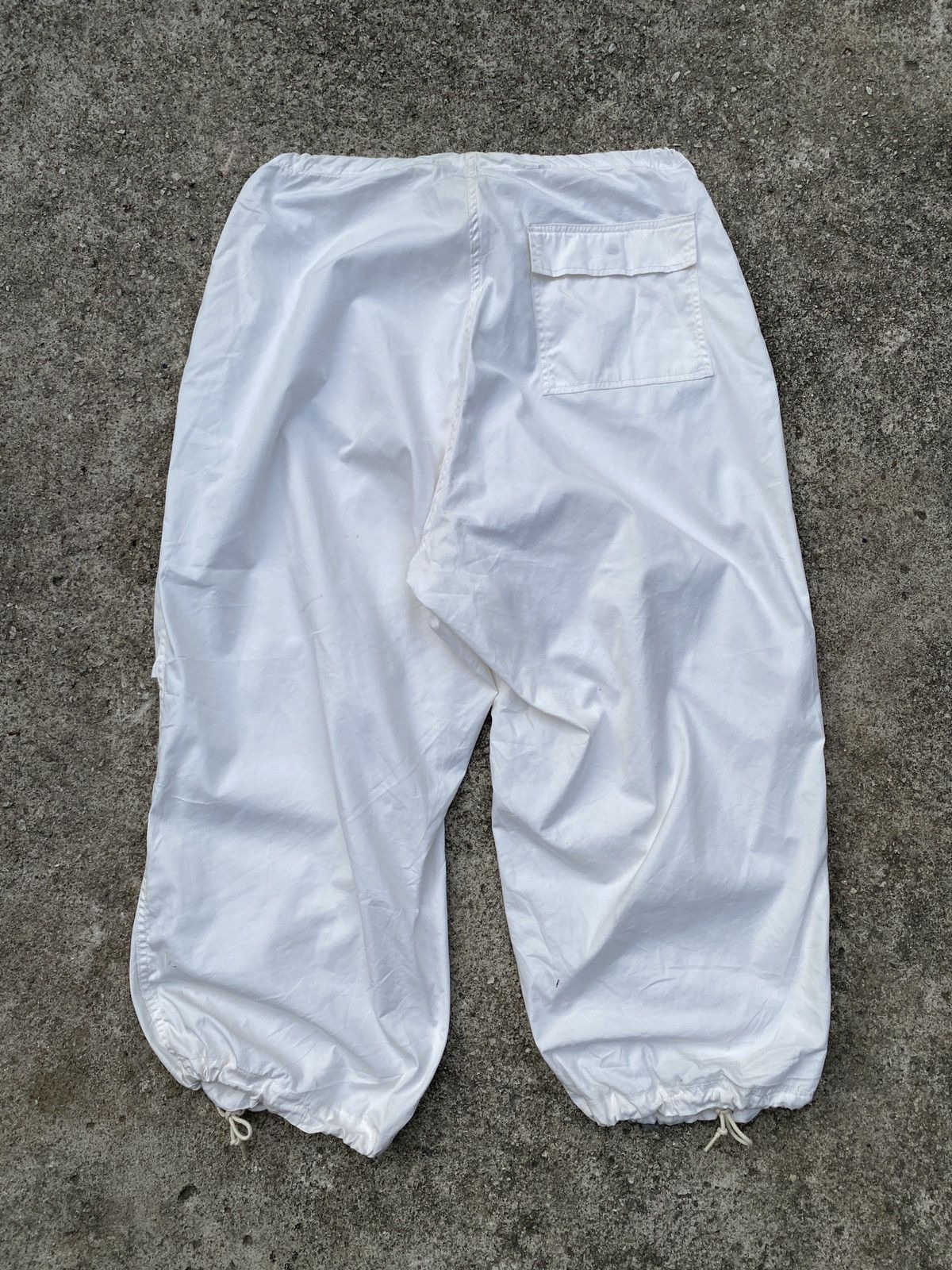Vintage 1990s - Trouser Snow Cam White Army Parachute Baggy Pant Size US 34 / EU 50 - 2 Thumbnail