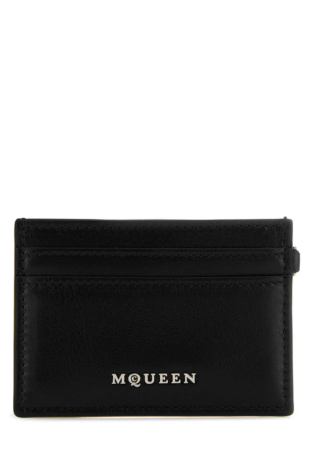 Alexander McQueen Black Leather Sling Card Holder Size ONE SIZE - 1 Thumbnail