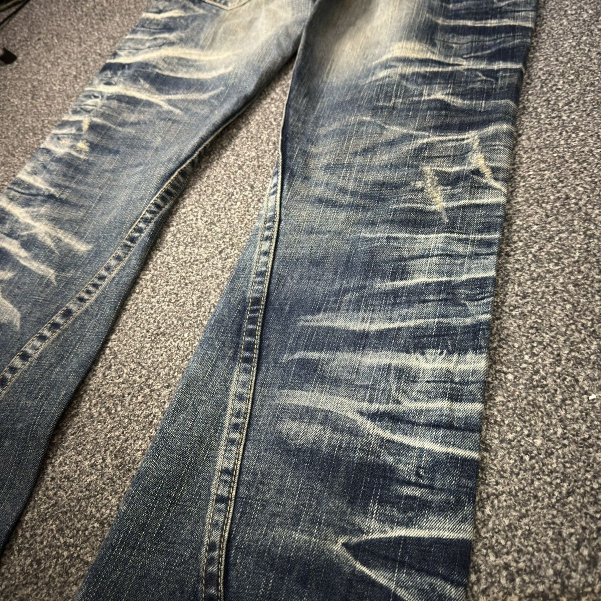 If Six Was Nine Flared 90s Rare Japanese Snake Tornado Mart Whisker Jeans Size US 32 / EU 48 - 10 Thumbnail