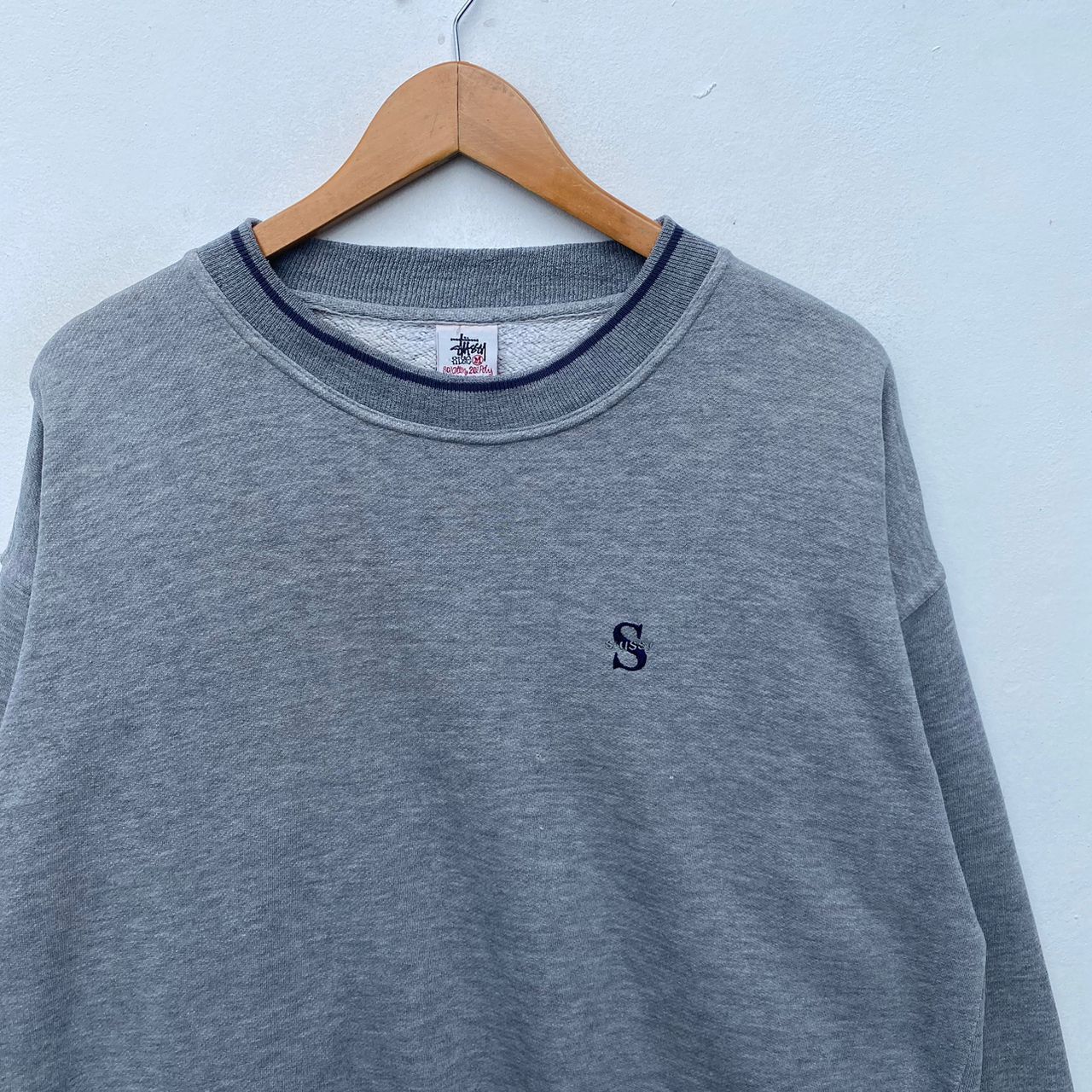 Stussy × Vintage VINTAGE STUSSY SWEATSHIRT OVERSIZED MEDIUM PULLOVER GRAY Size US M / EU 48-50 / 2 - 3 Thumbnail