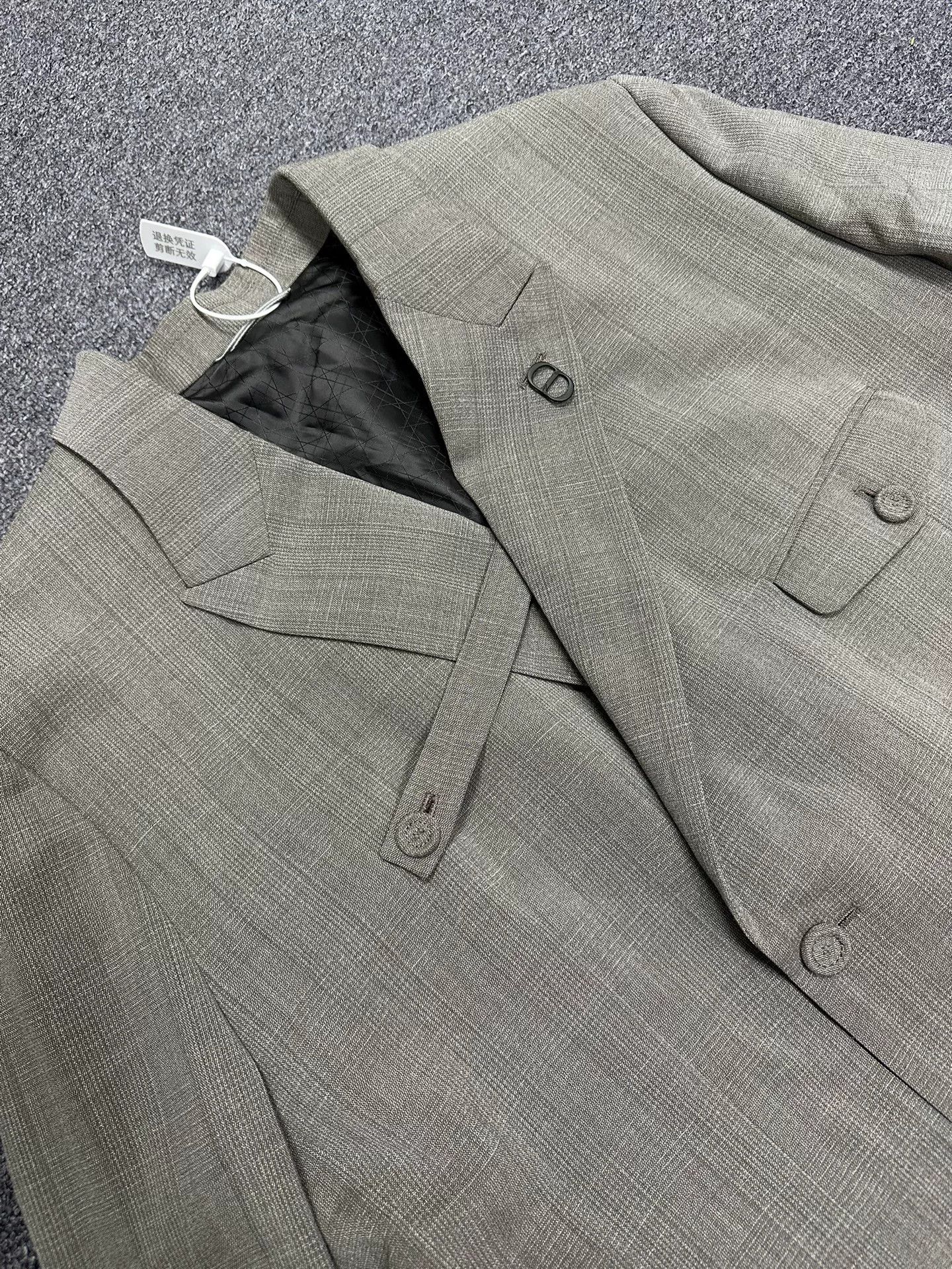 Dior Dior Gray Double Breasted Suit Jacket Size US M / EU 48-50 / 2 - 5 Thumbnail