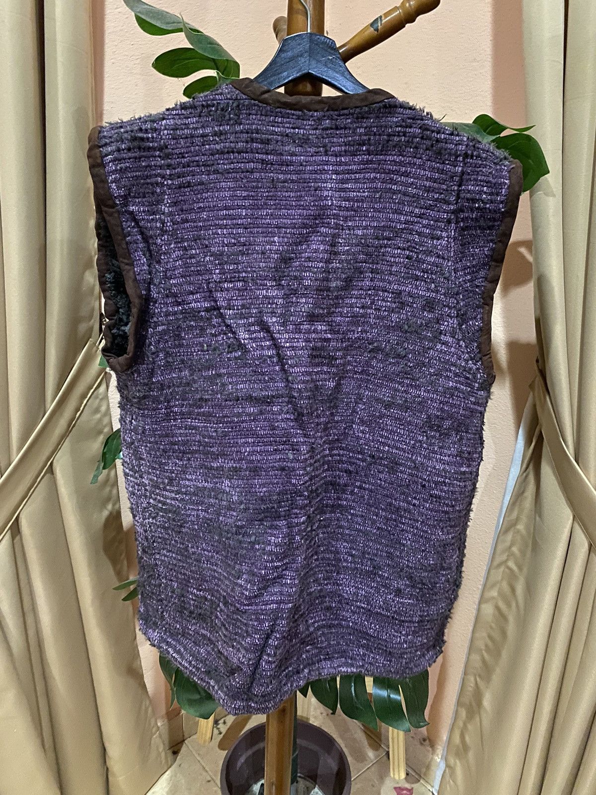 Other Purple Textured Sleeveless Vest with Faux Fur Lining Size US M / EU 48-50 / 2 - 4 Thumbnail