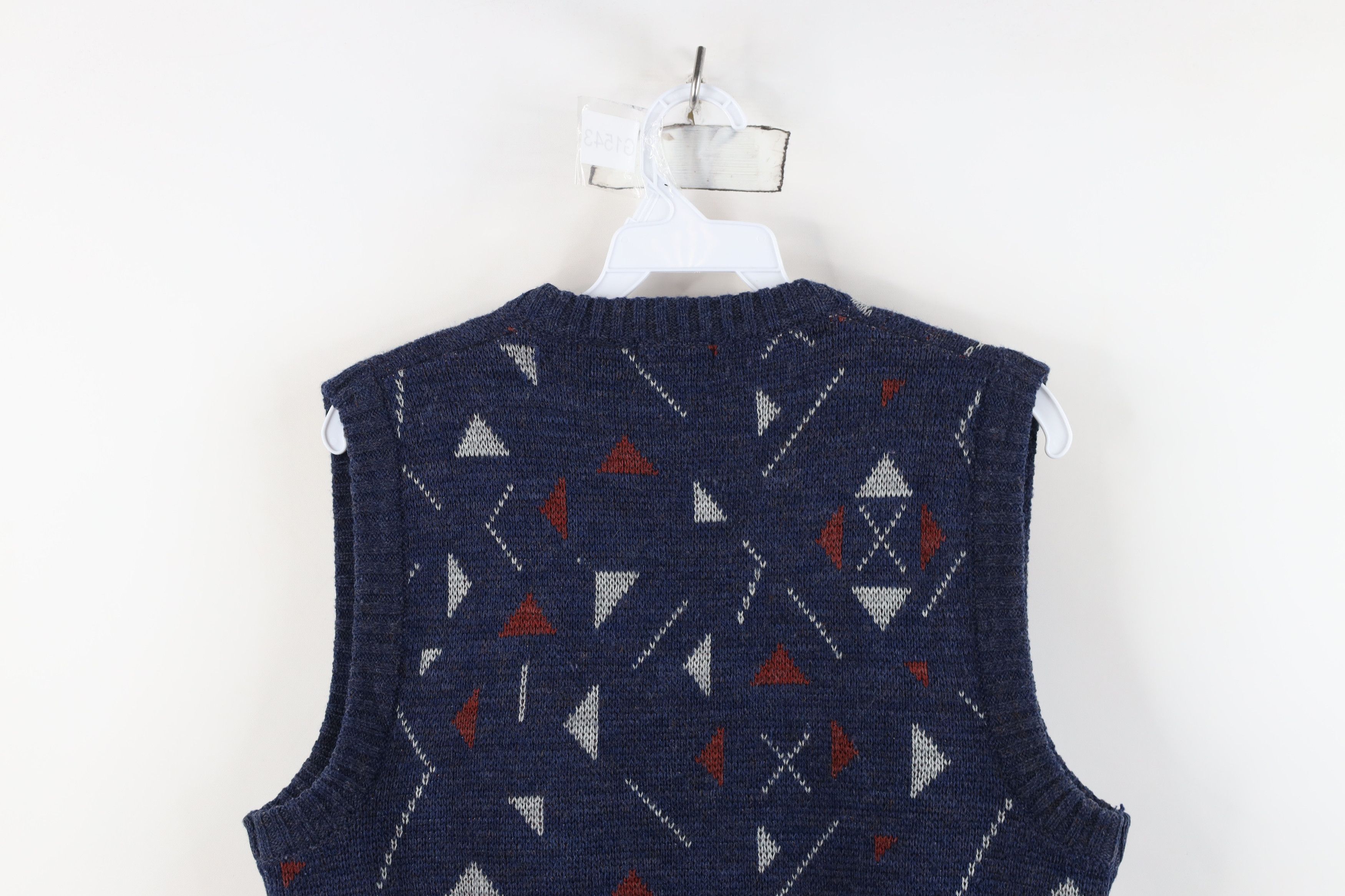 Vintage Vintage 90s Streetwear Blend Geometric Knit Sweater Vest Size M / US 6-8 / IT 42-44 - 10 Thumbnail