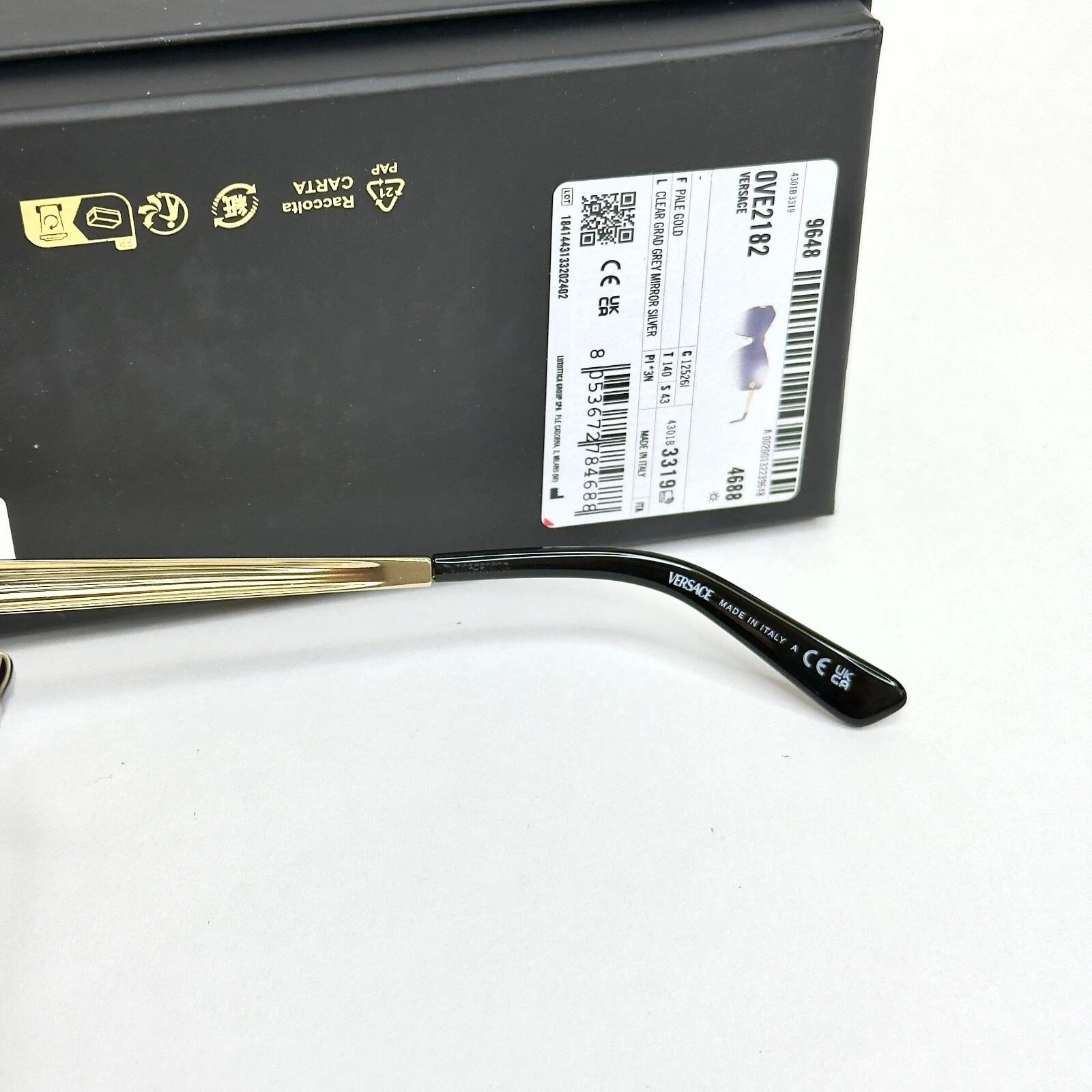 Versace VERSACE GLAM Stud Medusa Head 2182 Gray VE2182 Sunglasses Size ONE SIZE - 2 Thumbnail