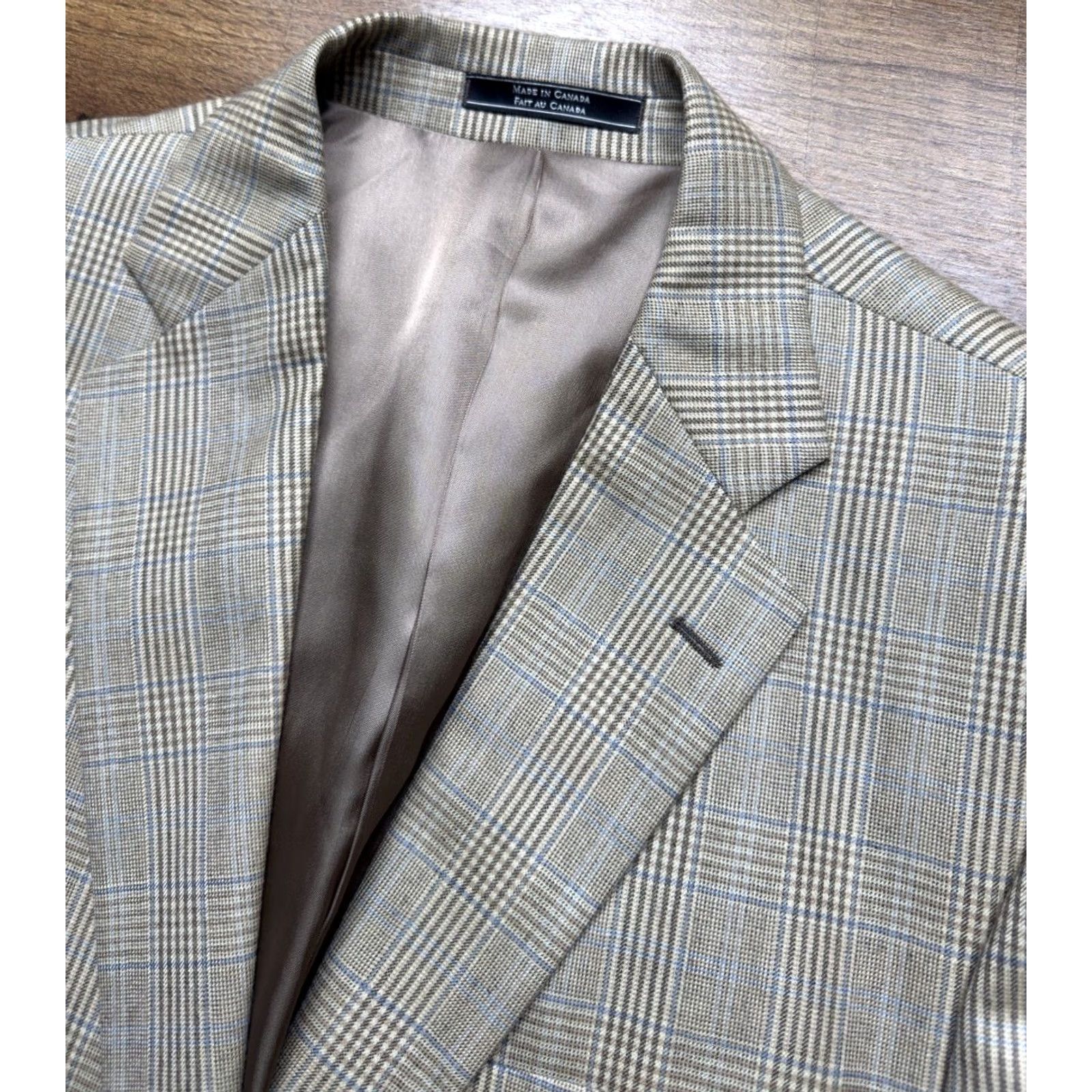 Vintage Arnold Brant 100% Cashmere Blazer Windowpane Striped Sport Coat - 46R Mens Jacket Size 46R - 2 Thumbnail