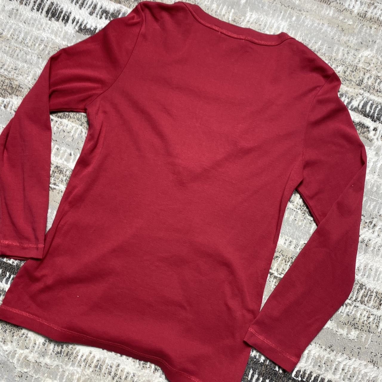 Japanese Brand 00s Flower Embroidered Longsleeve Red M Size M / US 6-8 / IT 42-44 - 4 Thumbnail