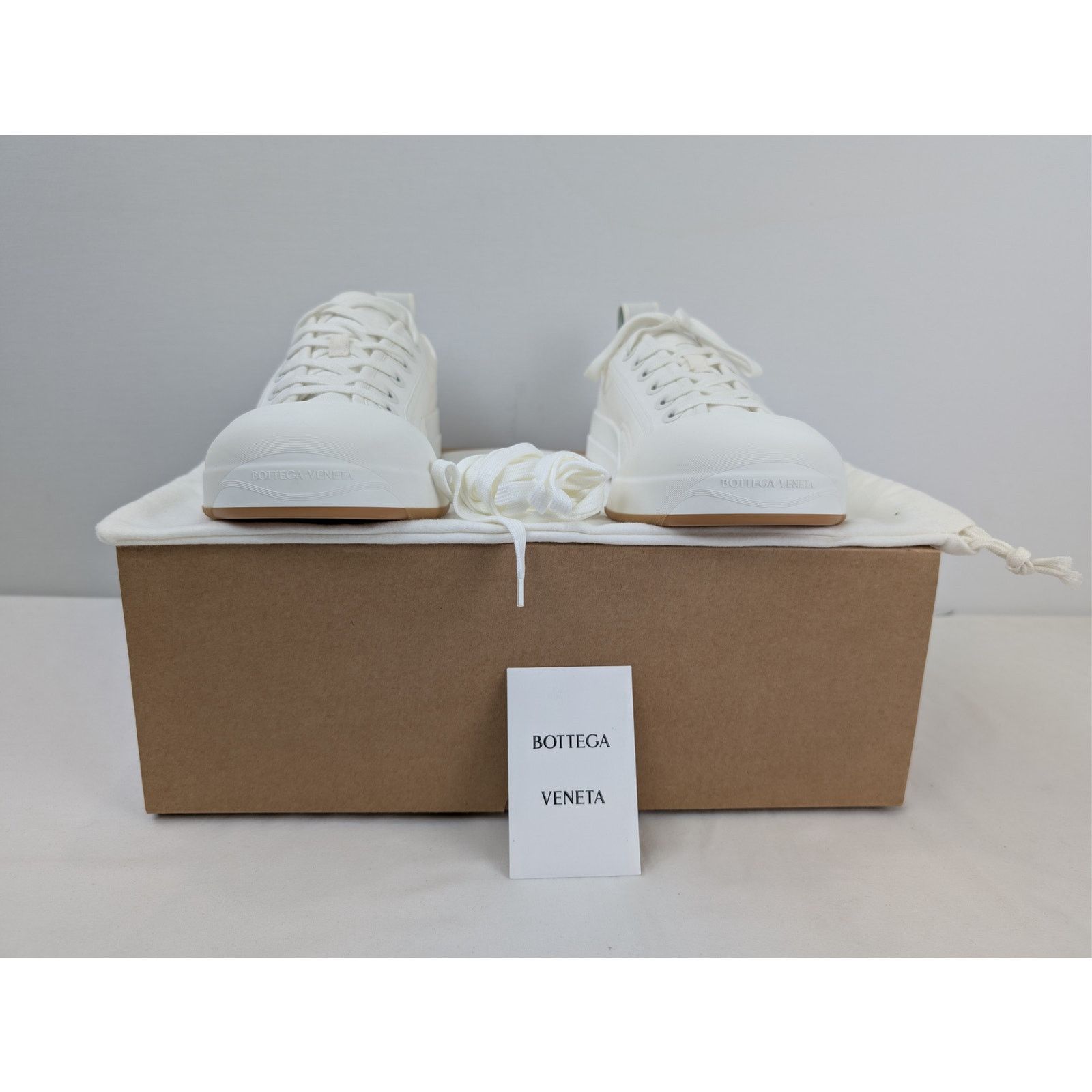 Bottega Veneta o1rshd1 Canvas Vulcan Low top Sneaker in Optic White Size US 12 / EU 45 - 15 Thumbnail