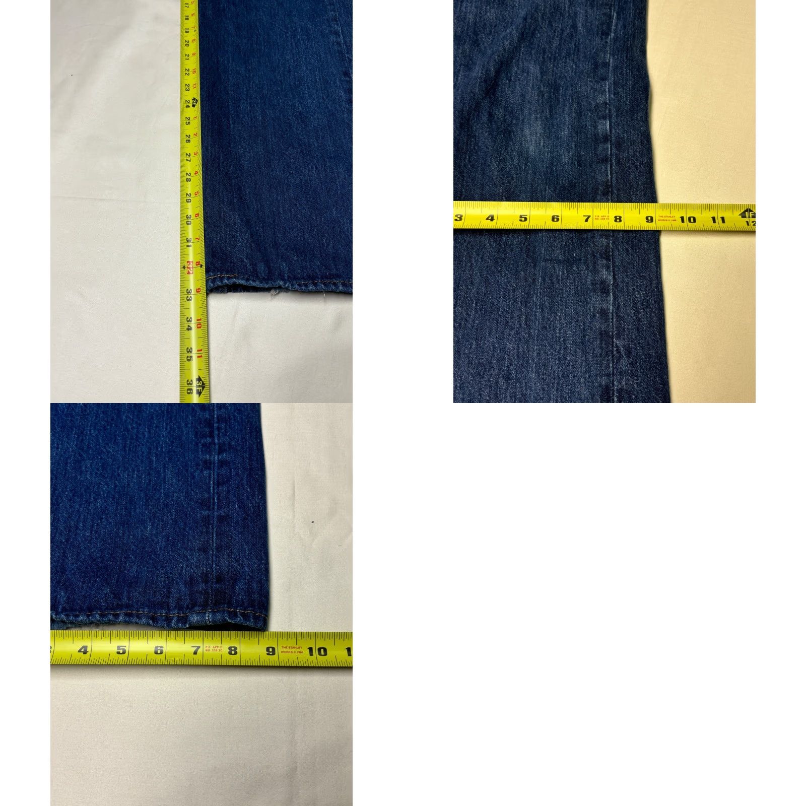 Denime VINTAGE Levi Strauss 501 Jeans Men 38x34 Dark Wash Denim Button Fly Straight Mens Size US 38 / EU 54 - 9 Thumbnail