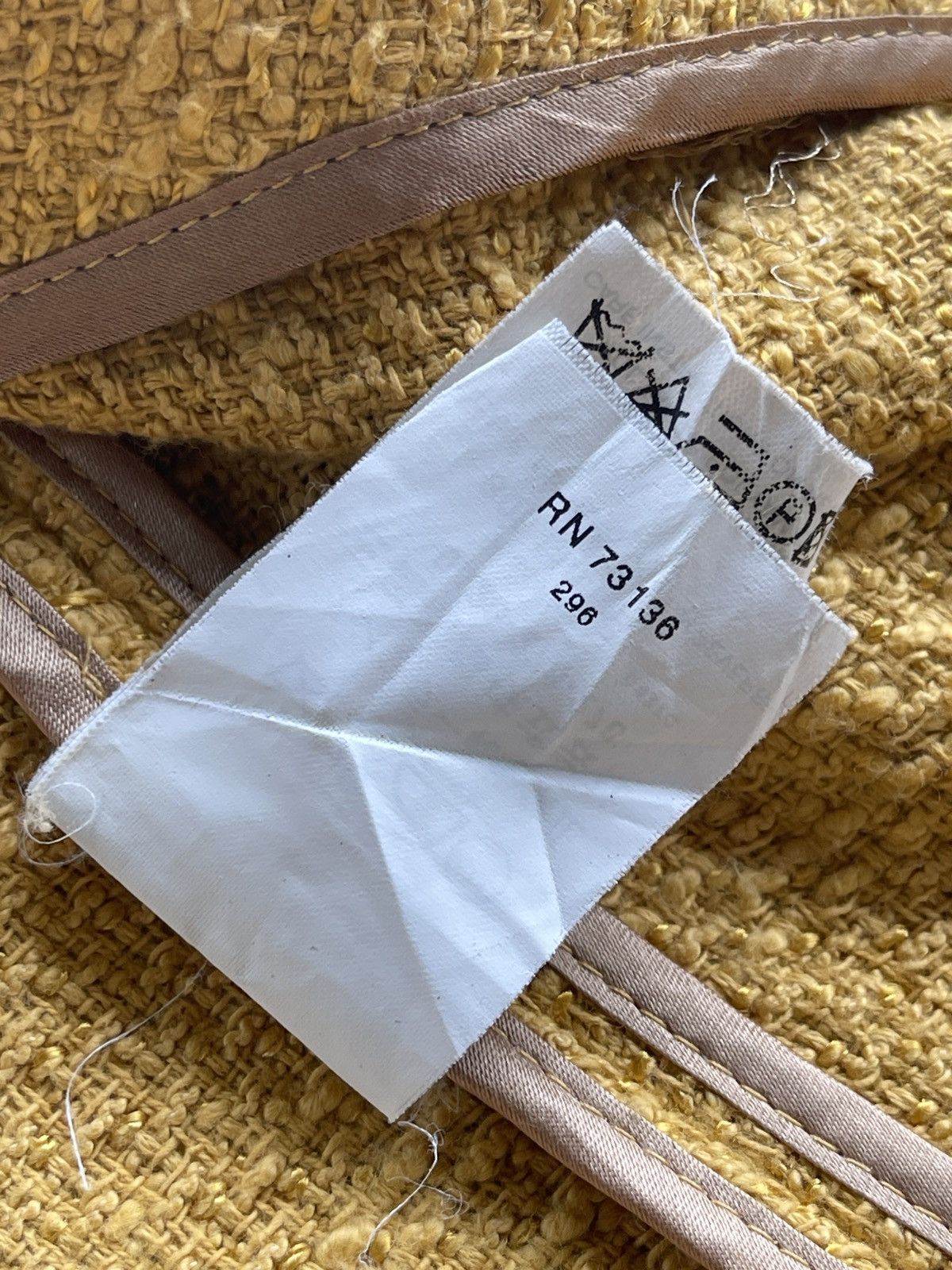 Marella Marella Fringed Tweed Coat Yellow Size XS / US 0-2 / IT 36-38 - 12 Thumbnail