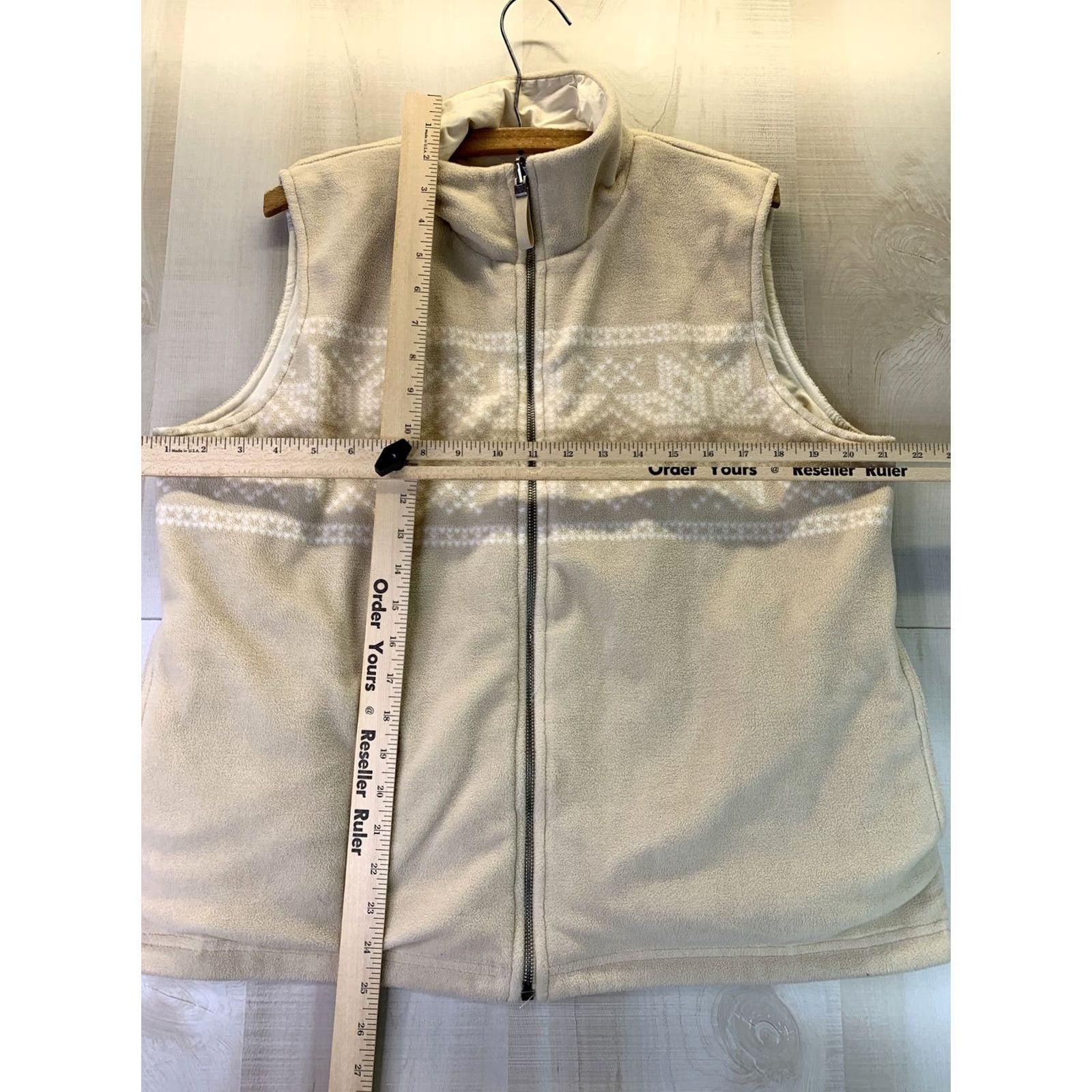 Ralph Lauren Ralph Lauren Women’s Vest L Tan/Ivory Reversible Fleece Winter Style #3481 Size L / US 10 / IT 46 - 2 Thumbnail