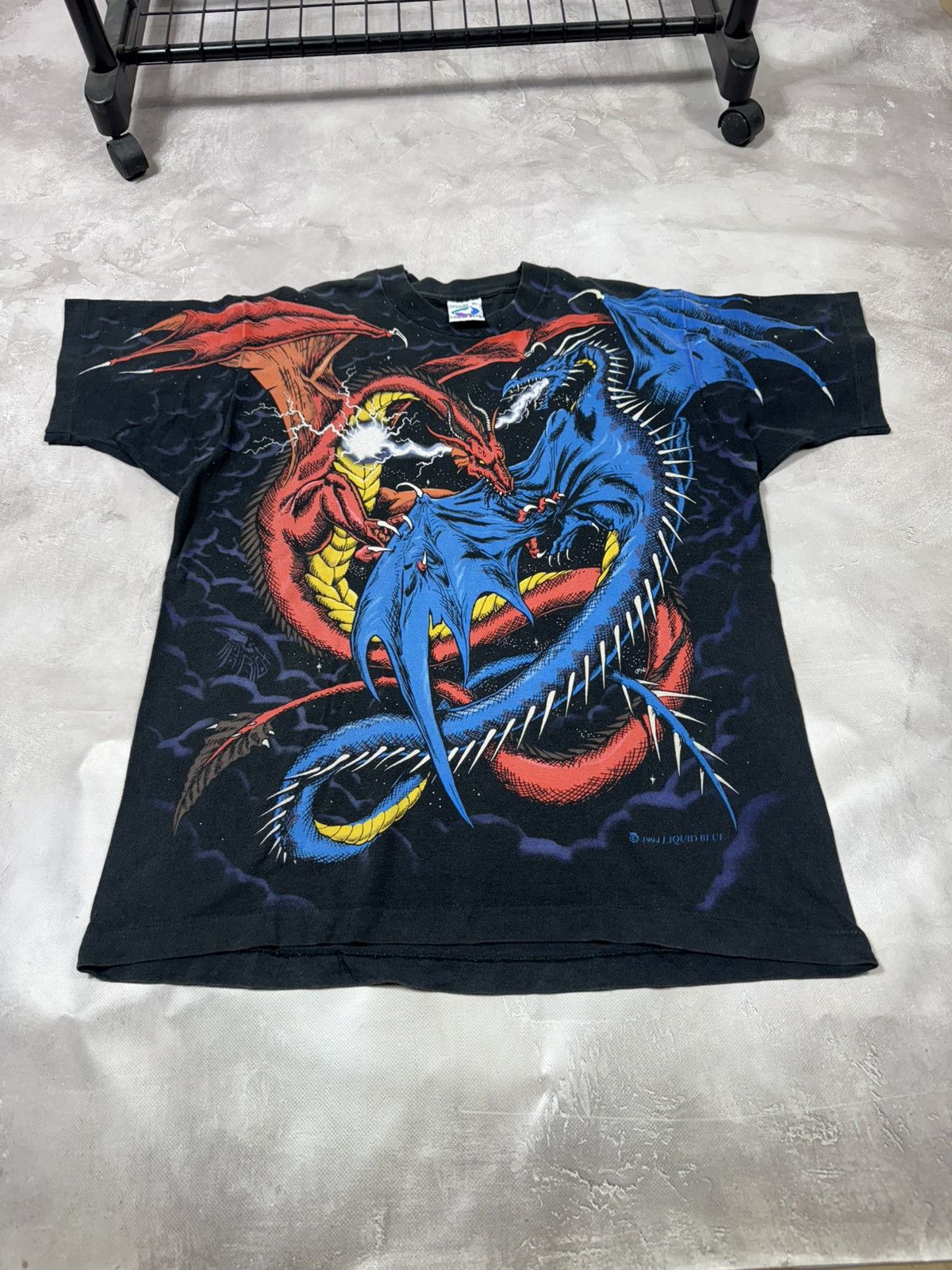 Liquid Blue Vintage Liquid Blue 1994 Fighting Dragon Overprint Tee Size US XL / EU 56 / 4 - 2 Thumbnail
