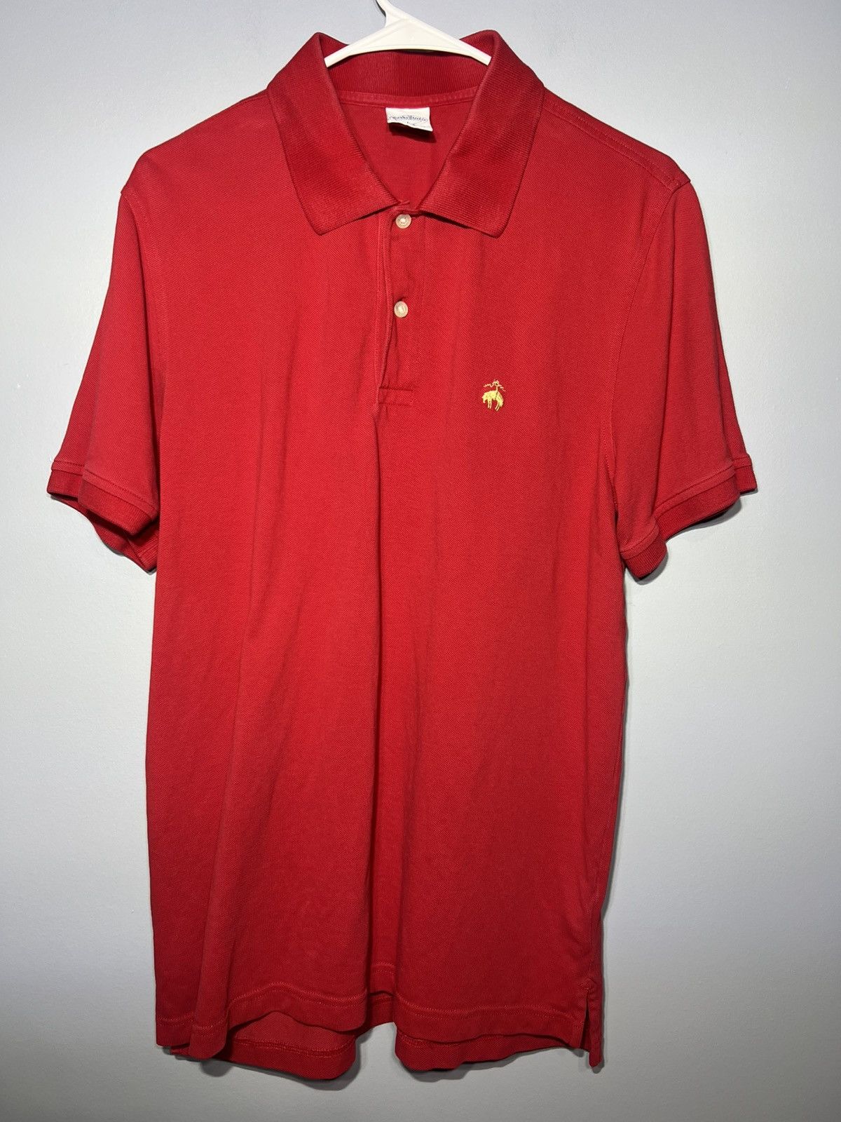 Brooks Brothers Brooks Brothers Polo Shirt Large Red Slim Fit S/S Gold Logo Size US L / EU 52-54 / 3 - 2 Thumbnail