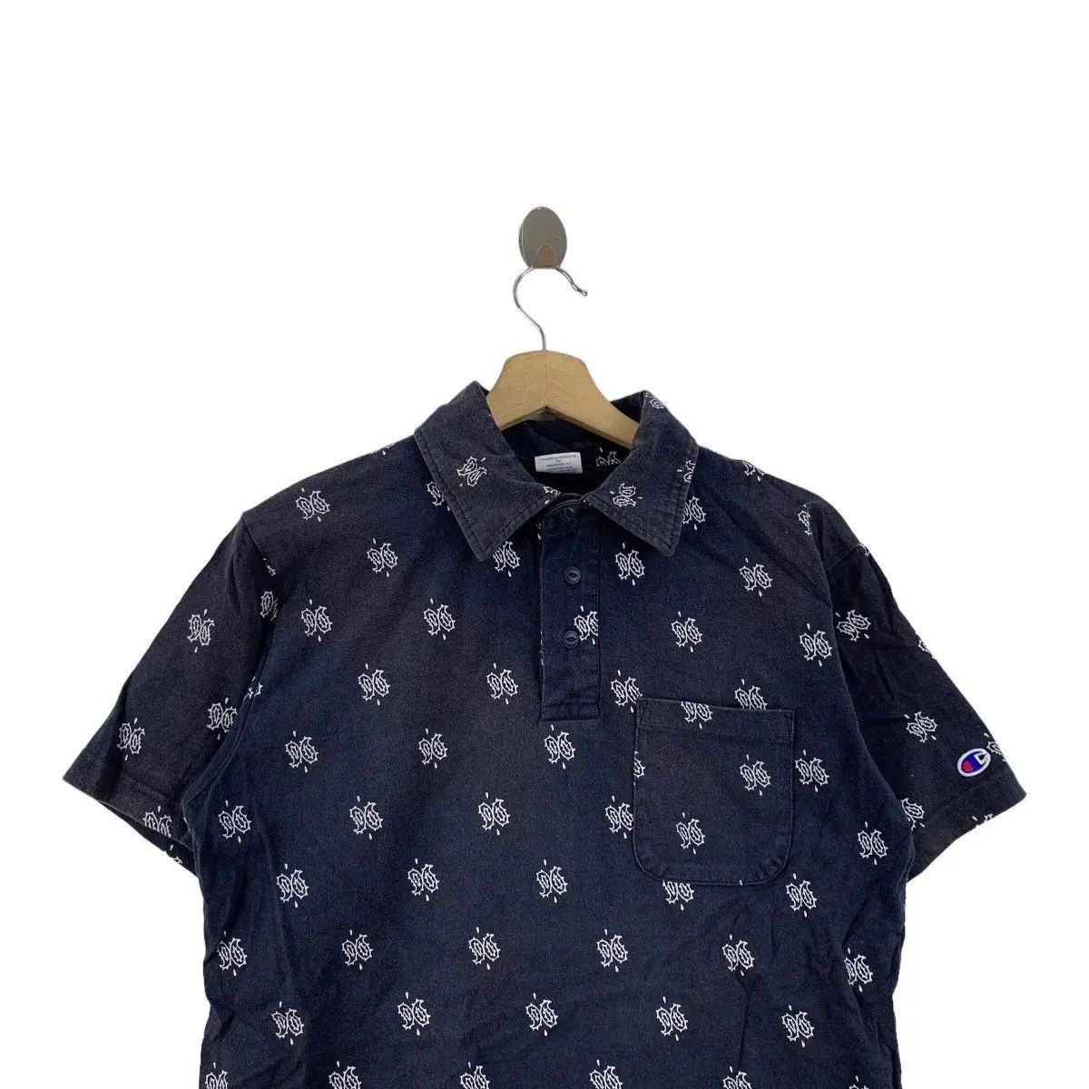 Champion Vintage CHAMPION PAISLEY AOP All Over Print Polo Tee Shirt Size US M / EU 48-50 / 2 - 2 Thumbnail