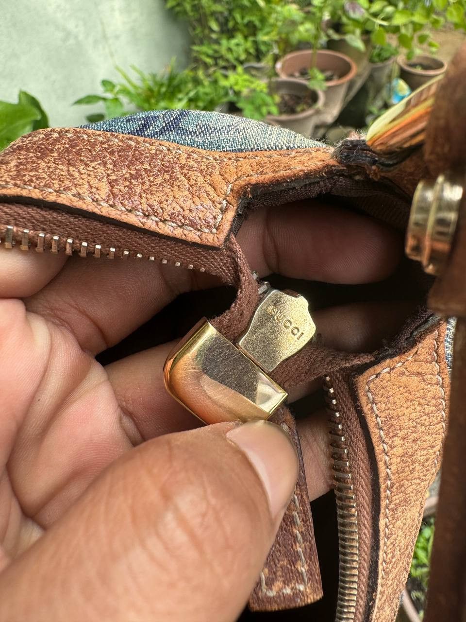 Gucci × Vintage Authentic Gucci Gg Denim blue Size ONE SIZE - 8 Thumbnail