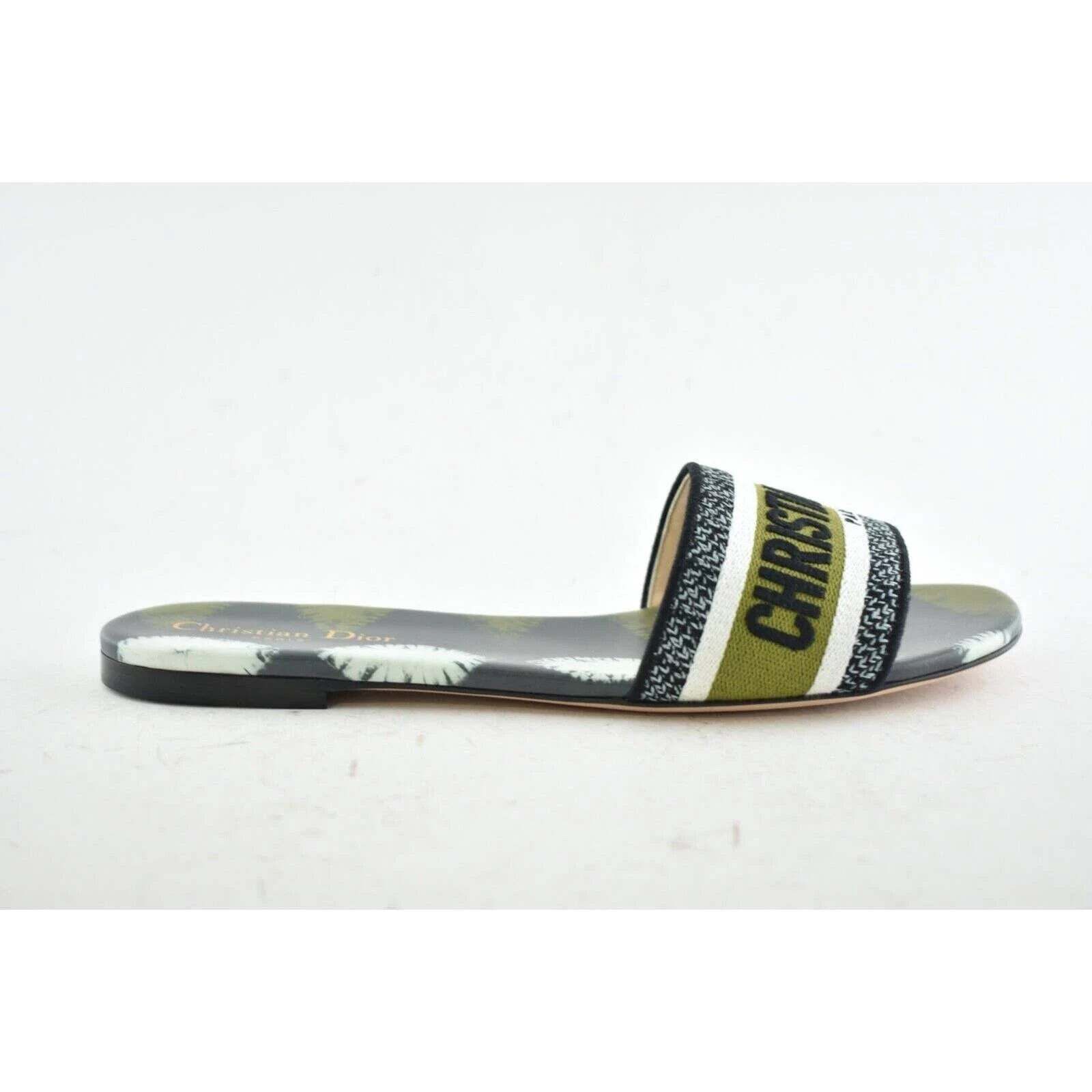 Dior Dway Tie Dye Embroidered Logo Slide Mule Flat Sandal 40 Size US 10 / IT 40 - 2 Thumbnail