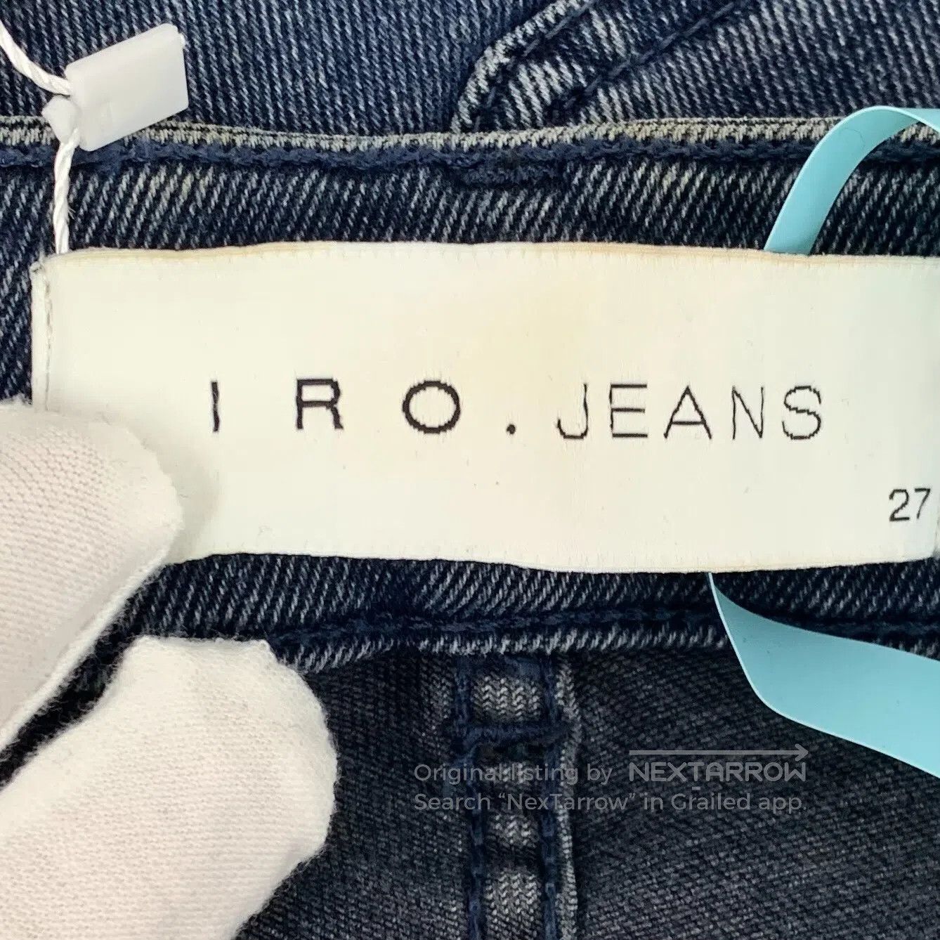 Iro IRO Dark blue denim casual long pants with fringes| Size US 27 - 9 Thumbnail