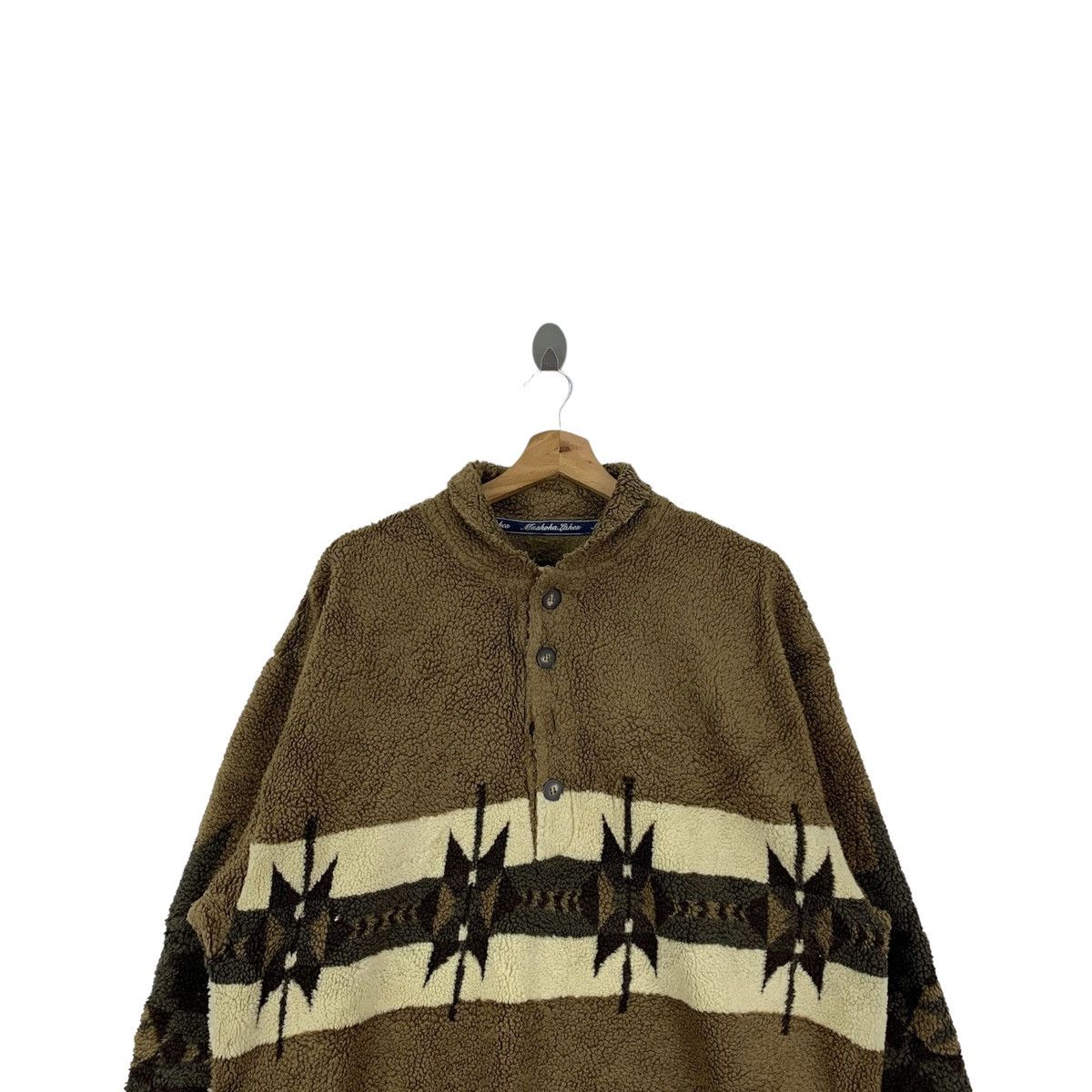 Vintage Vintage MUSKOKA LAKES Native Fleece Half Button Sweatshirt Size US L / EU 52-54 / 3 - 4 Thumbnail