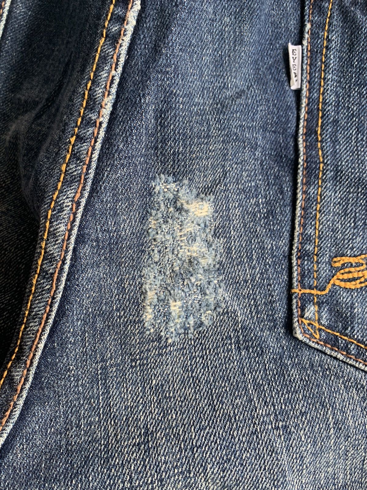 Japanese Brand × Kapital Santeria Eyedy Rare Selvedge Distressed Denim Size US 33 - 22 Thumbnail
