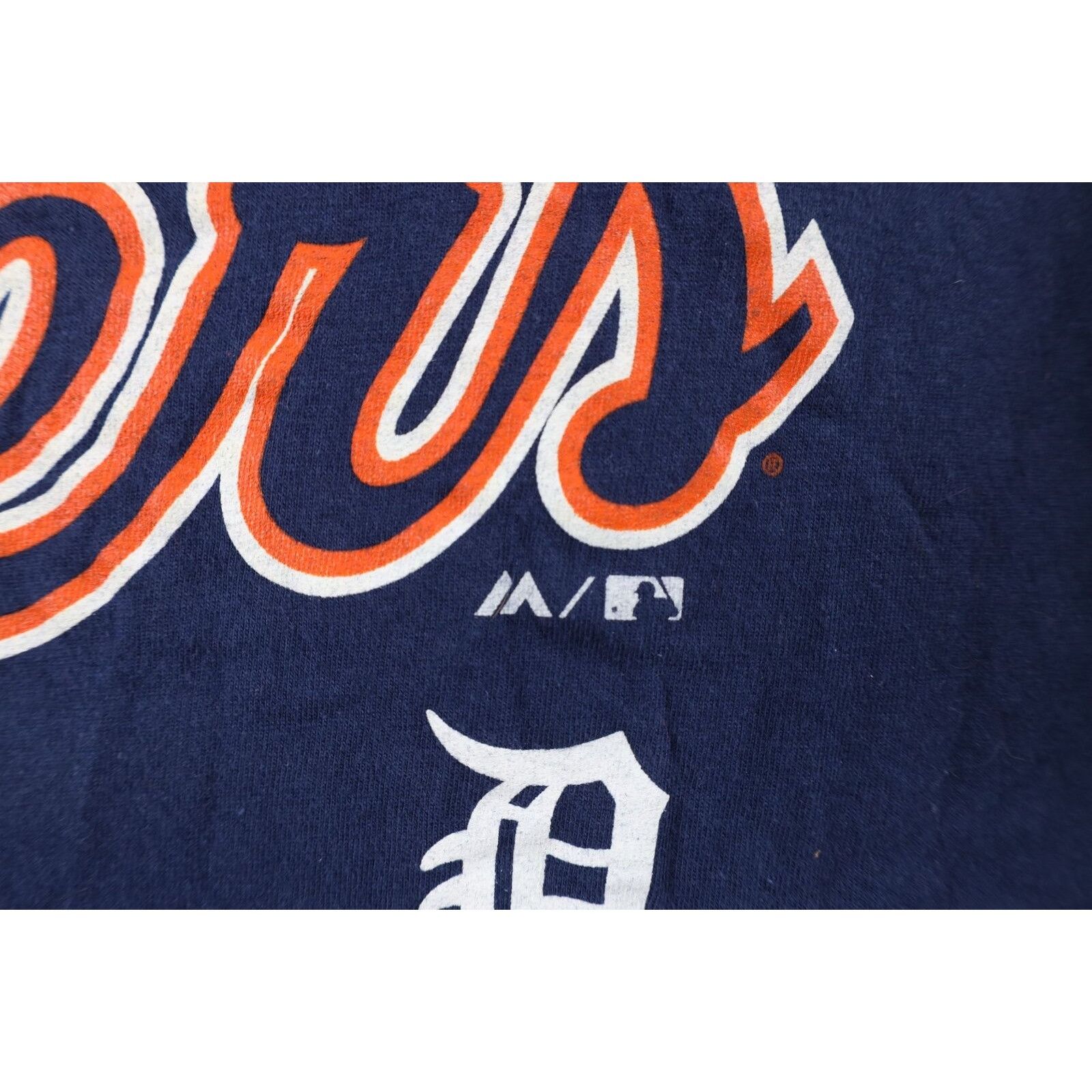 Majestic Majestic Spell Out Script Detroit Tigers Baseball T-Shirt Size US XL / EU 56 / 4 - 6 Thumbnail