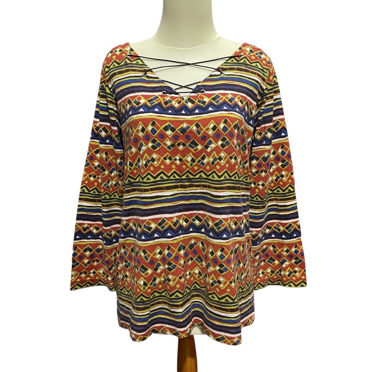 Issey Miyake ISSEY MIYAKE MULTICOLOR BLOUSE / TOP Size M / US 6-8 / IT 42-44 - 1 Thumbnail
