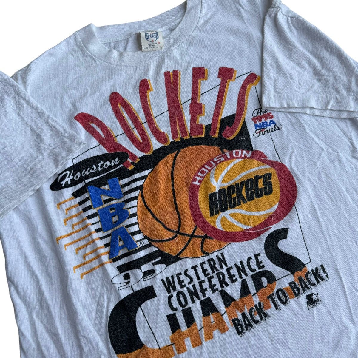 NBA × Vintage 1995 Houston Rockets Western Champs Vintage Graphic Tee NBA Size US M / EU 48-50 / 2 - 2 Thumbnail