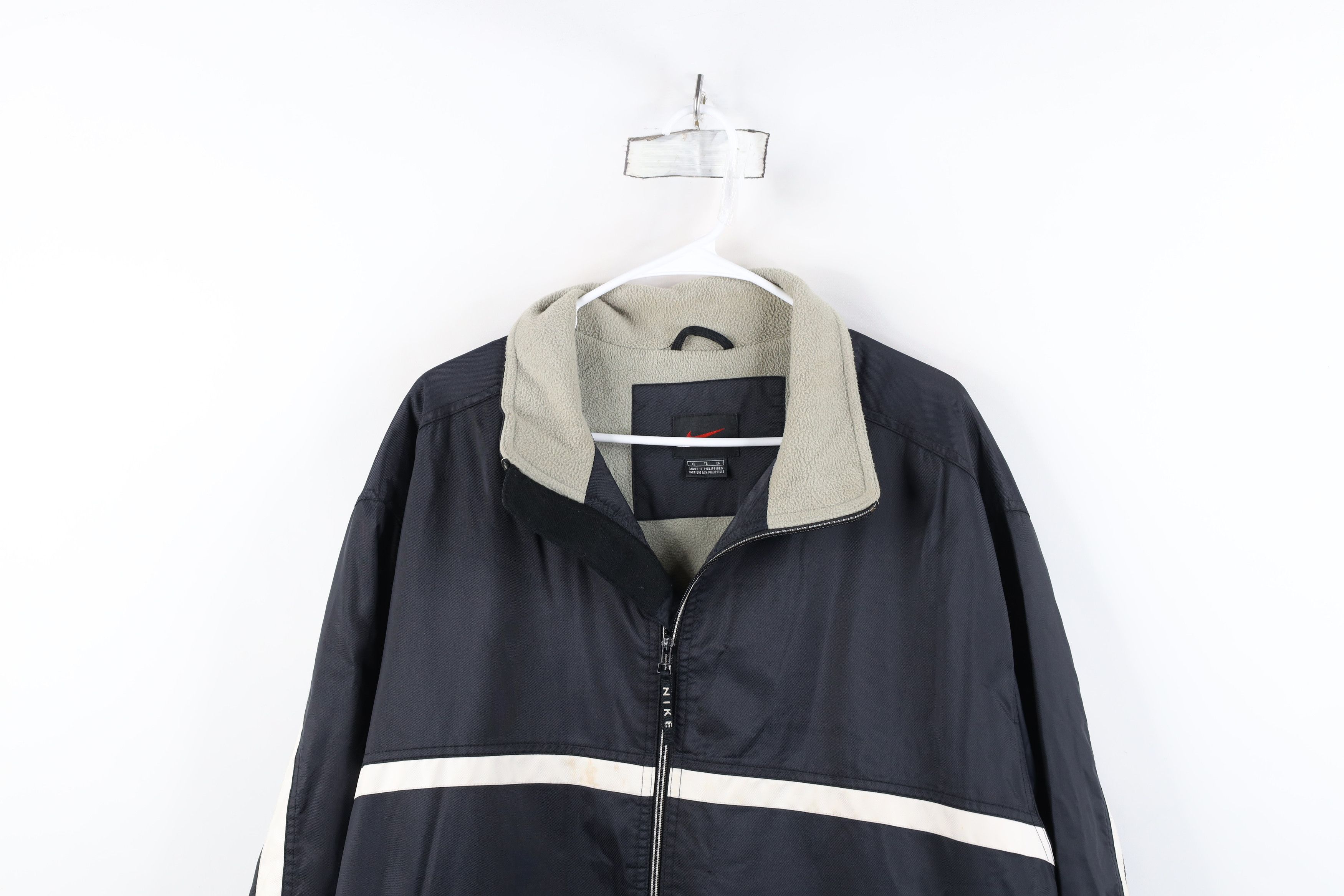 Nike Vintage 90s Nike Scott Mini Swoosh Fleece Lined Jacket Black Size US XL / EU 56 / 4 - 2 Thumbnail