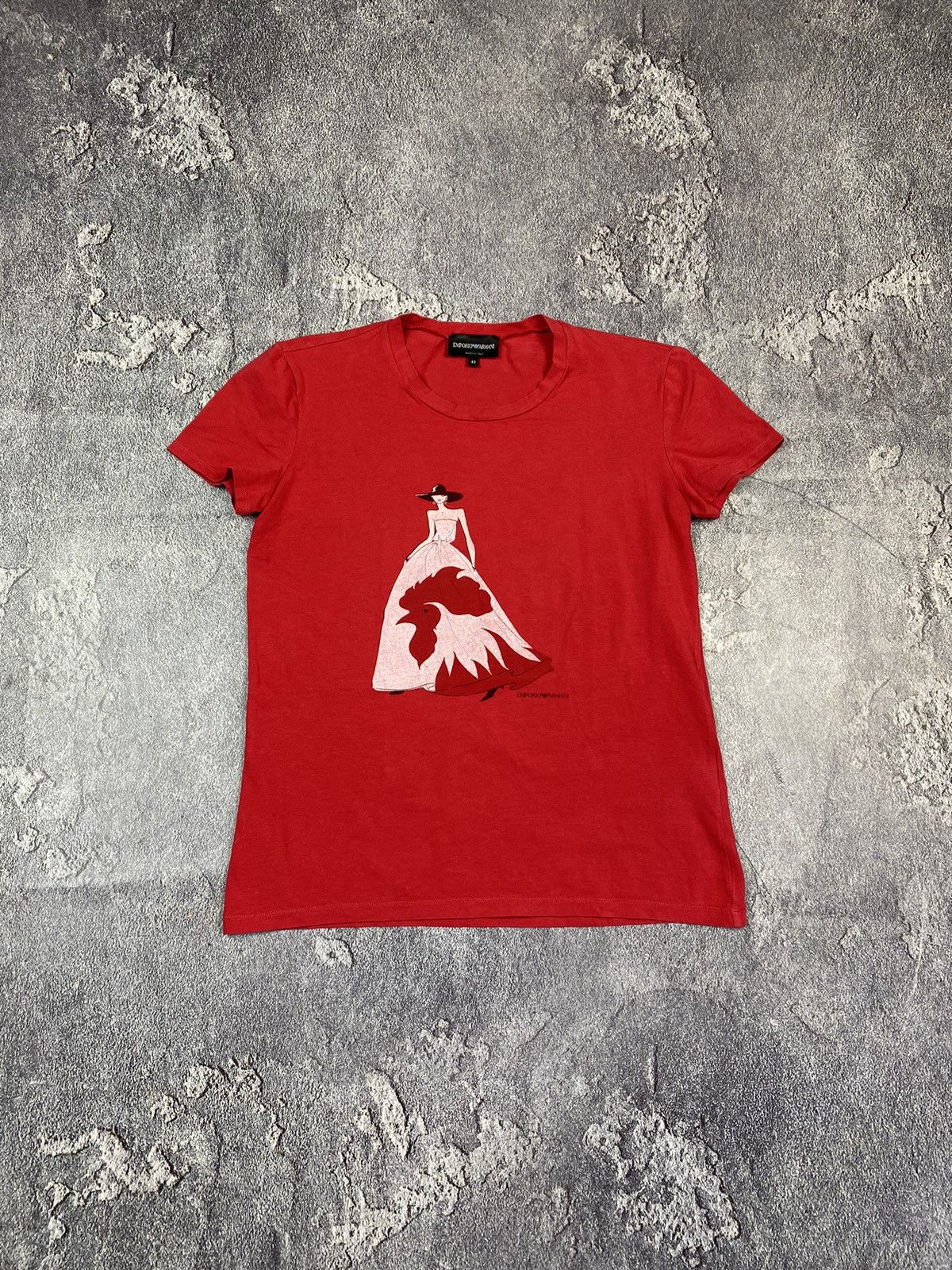Emporio Armani Luxury Emporio Armani Red Ladies T-shirt Size 42 Size M / US 6-8 / IT 42-44 - 2 Thumbnail