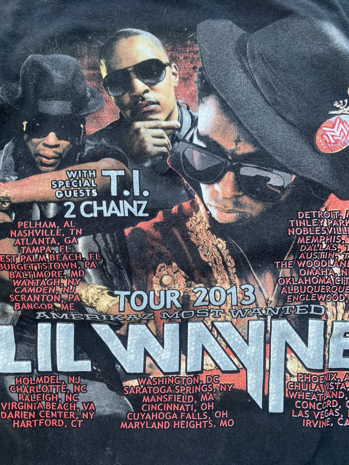 Rap Tees 2013 Lil Wayne 2 Chainz T.I. Rap Tour Tee Size US L / EU 52-54 / 3 - 3 Thumbnail