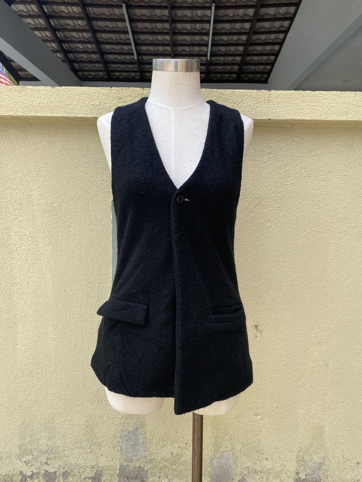 Chimala × Japanese Brand black wool waist vest Size S / US 4 / IT 40 - 8 Thumbnail