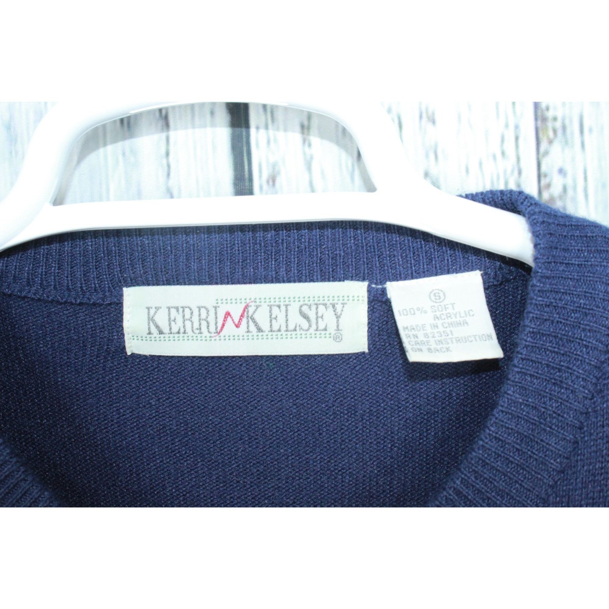 Other Kerri N Kelsy Women's Navy Blue Gold Button Acrylic Sweater Size S / US 4 / IT 40 - 4 Thumbnail